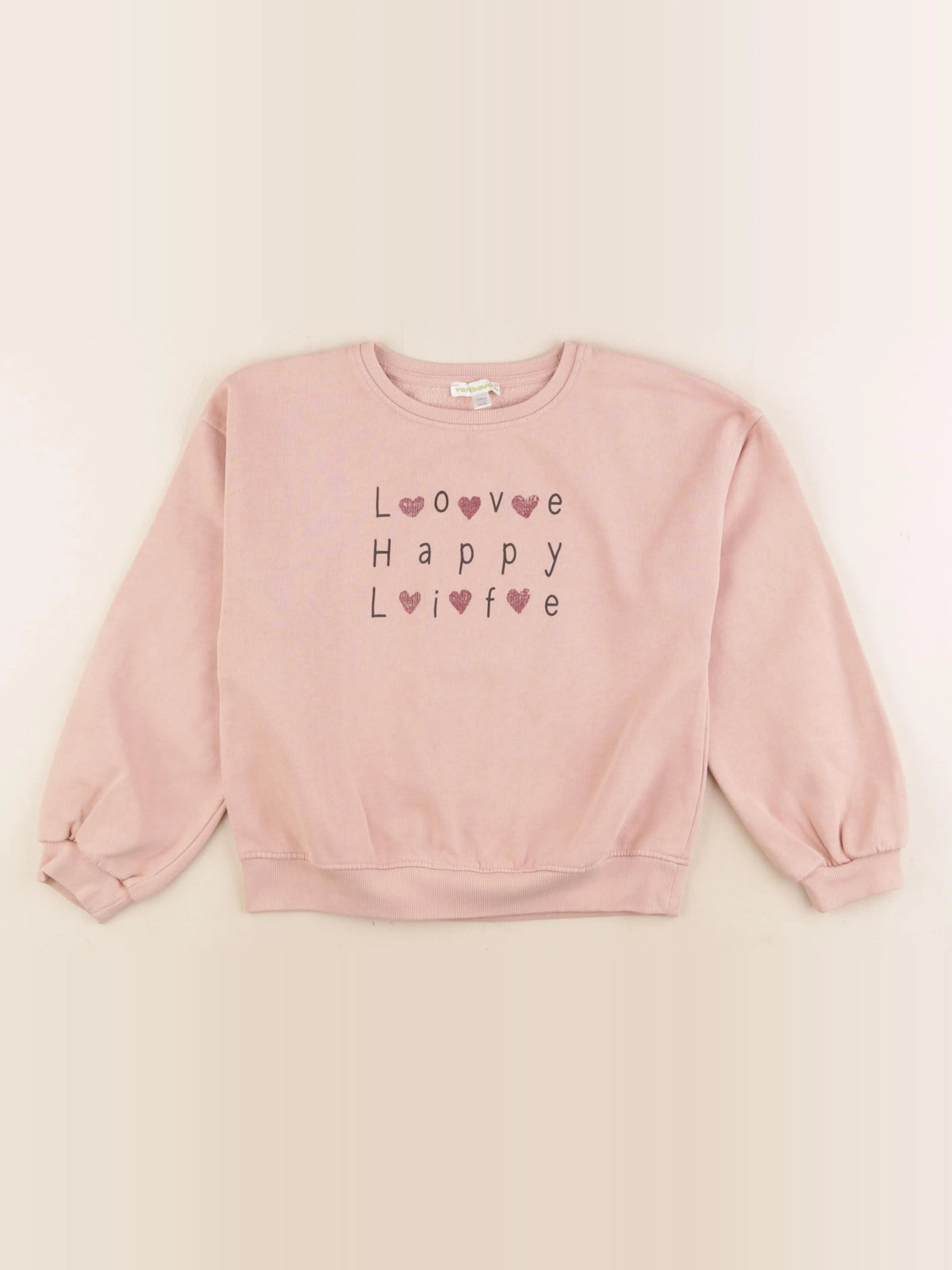 Vertbaudet - sweat rose - 8 ans
