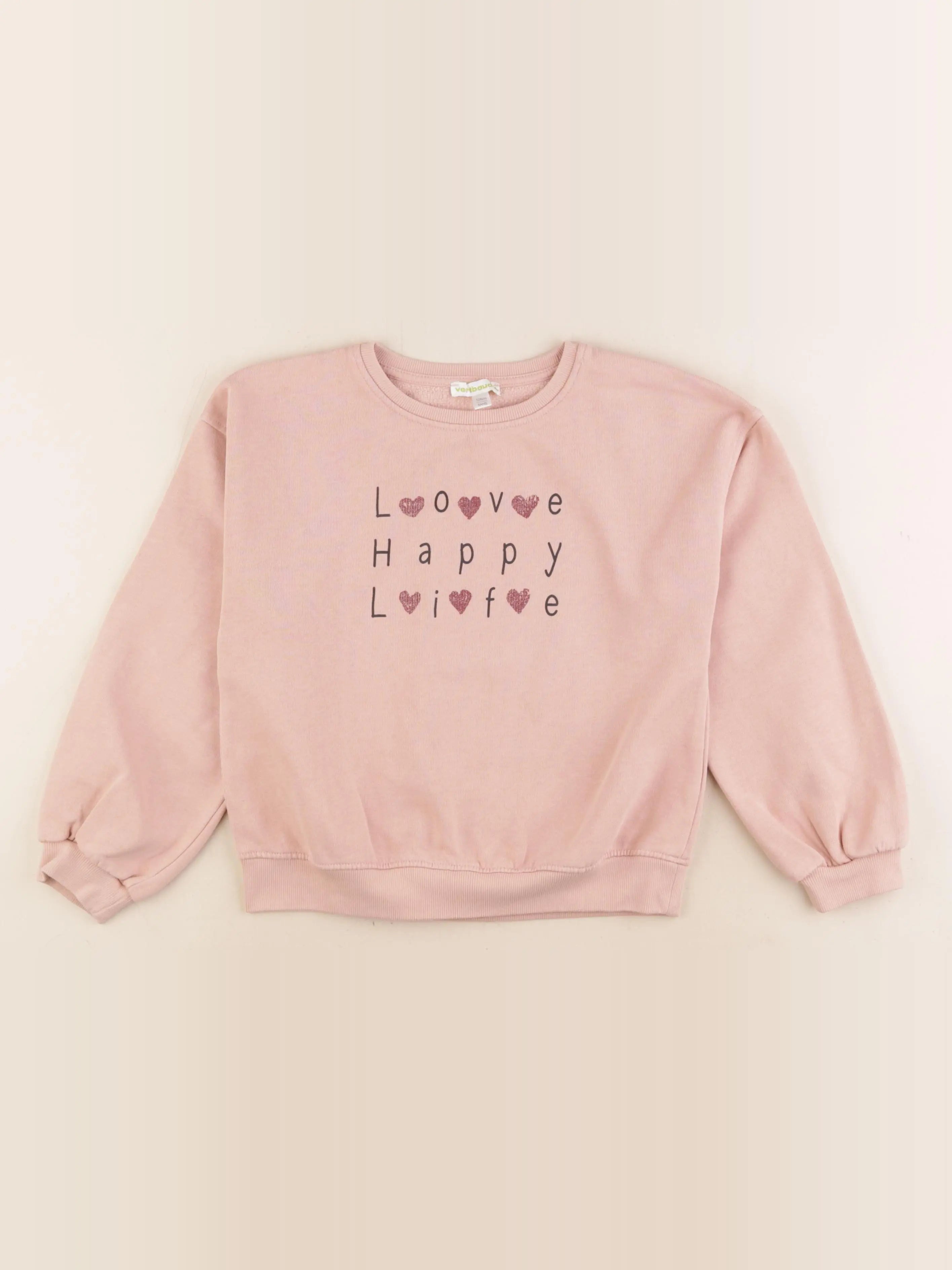 Vertbaudet - sweat rose - 8 ans