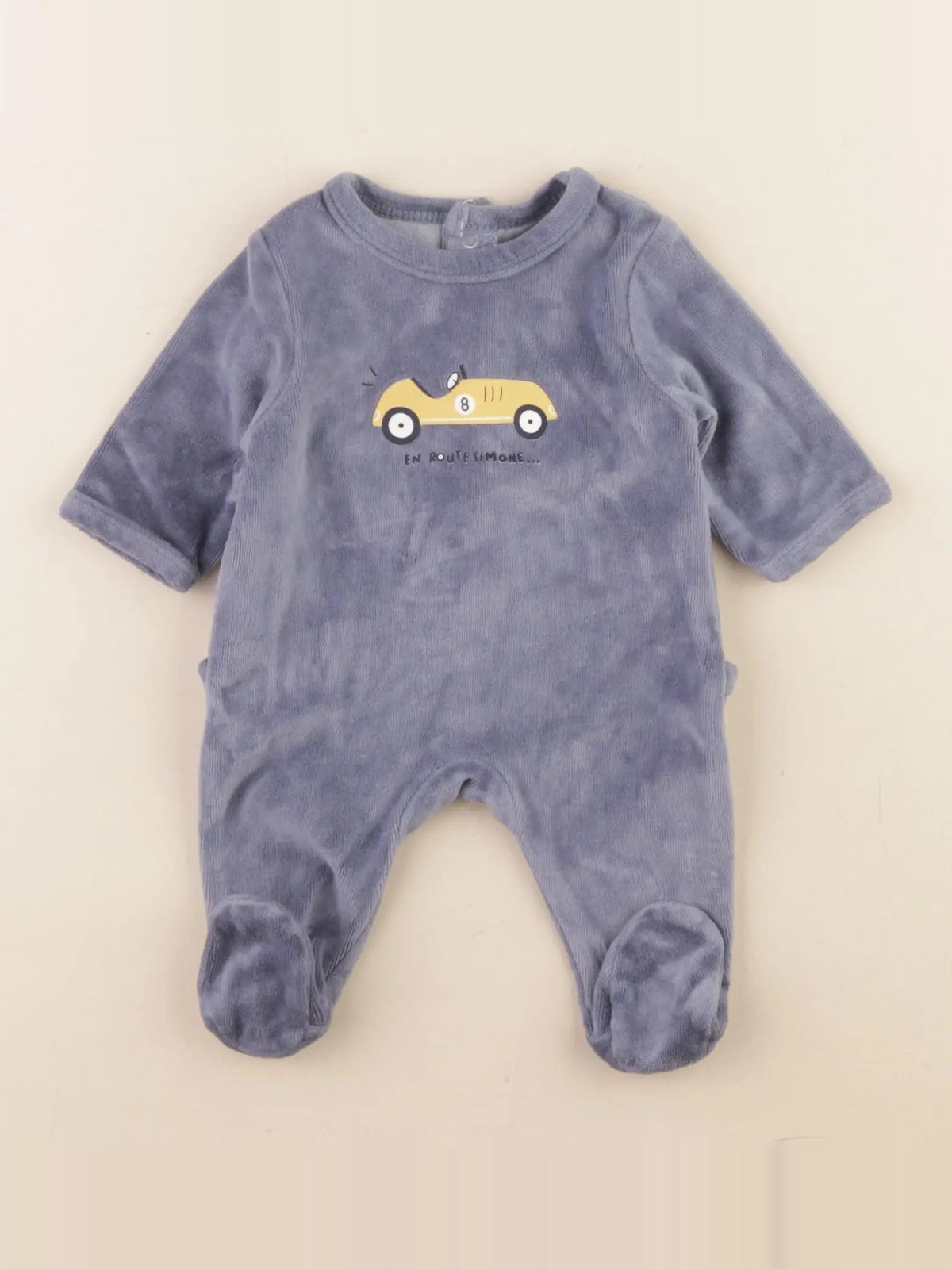 Vertbaudet - pyjama velours gris - 0 mois