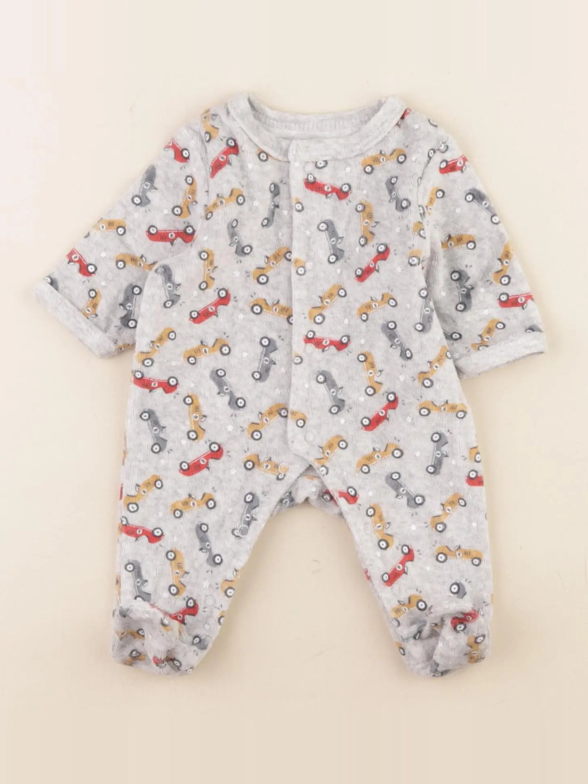 Vertbaudet - pyjama velours gris - 0 mois