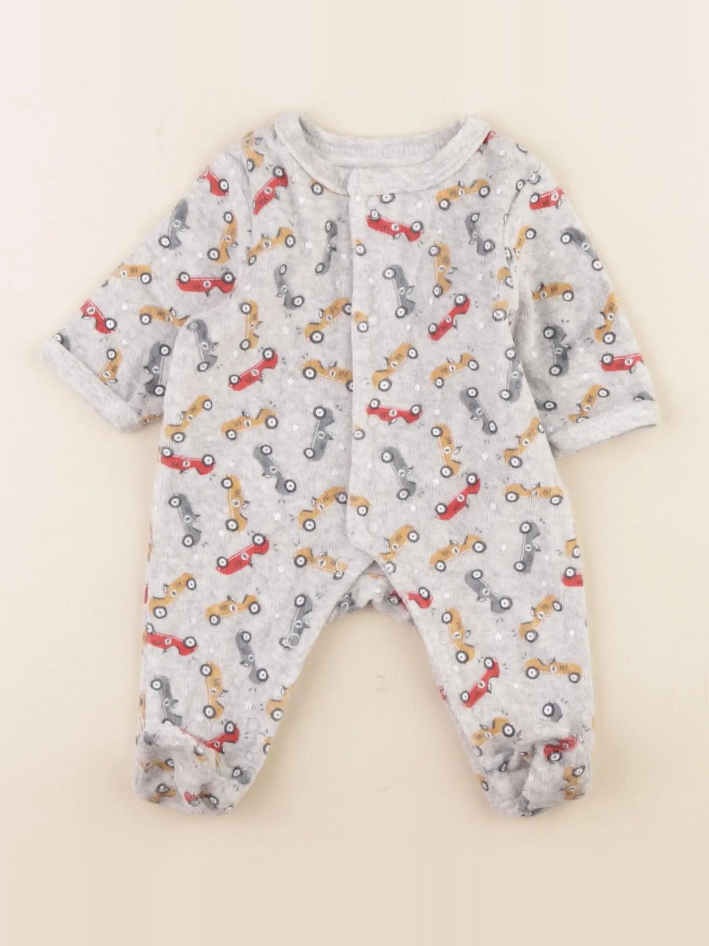 Vertbaudet - pyjama velours gris - 0 mois