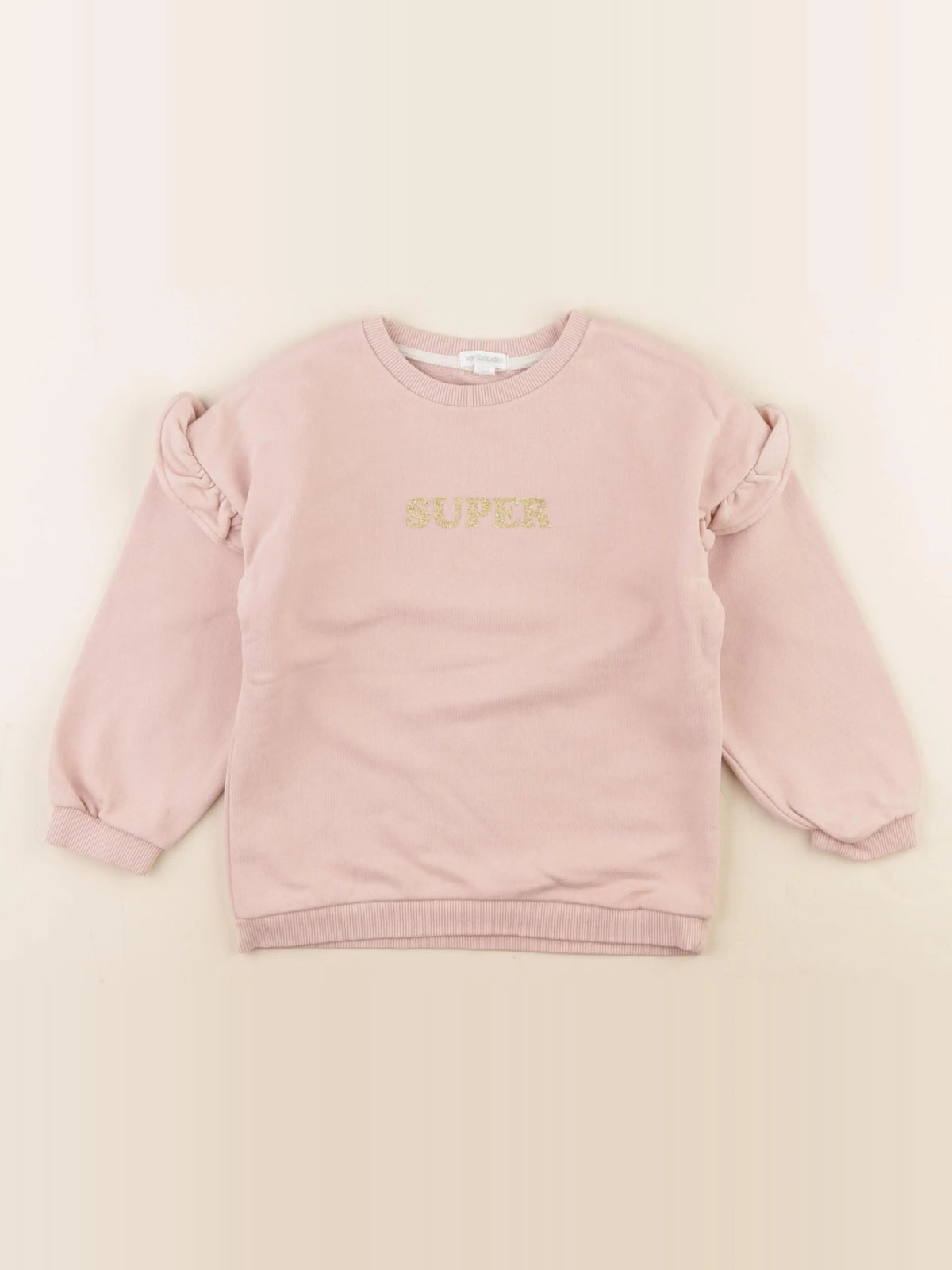 Vertbaudet - sweat rose, or - 6 ans