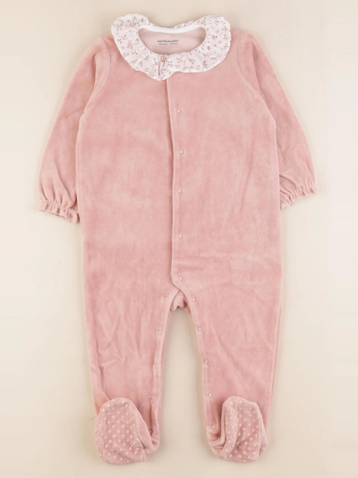 Vertbaudet - pyjama velours rose - 18 mois