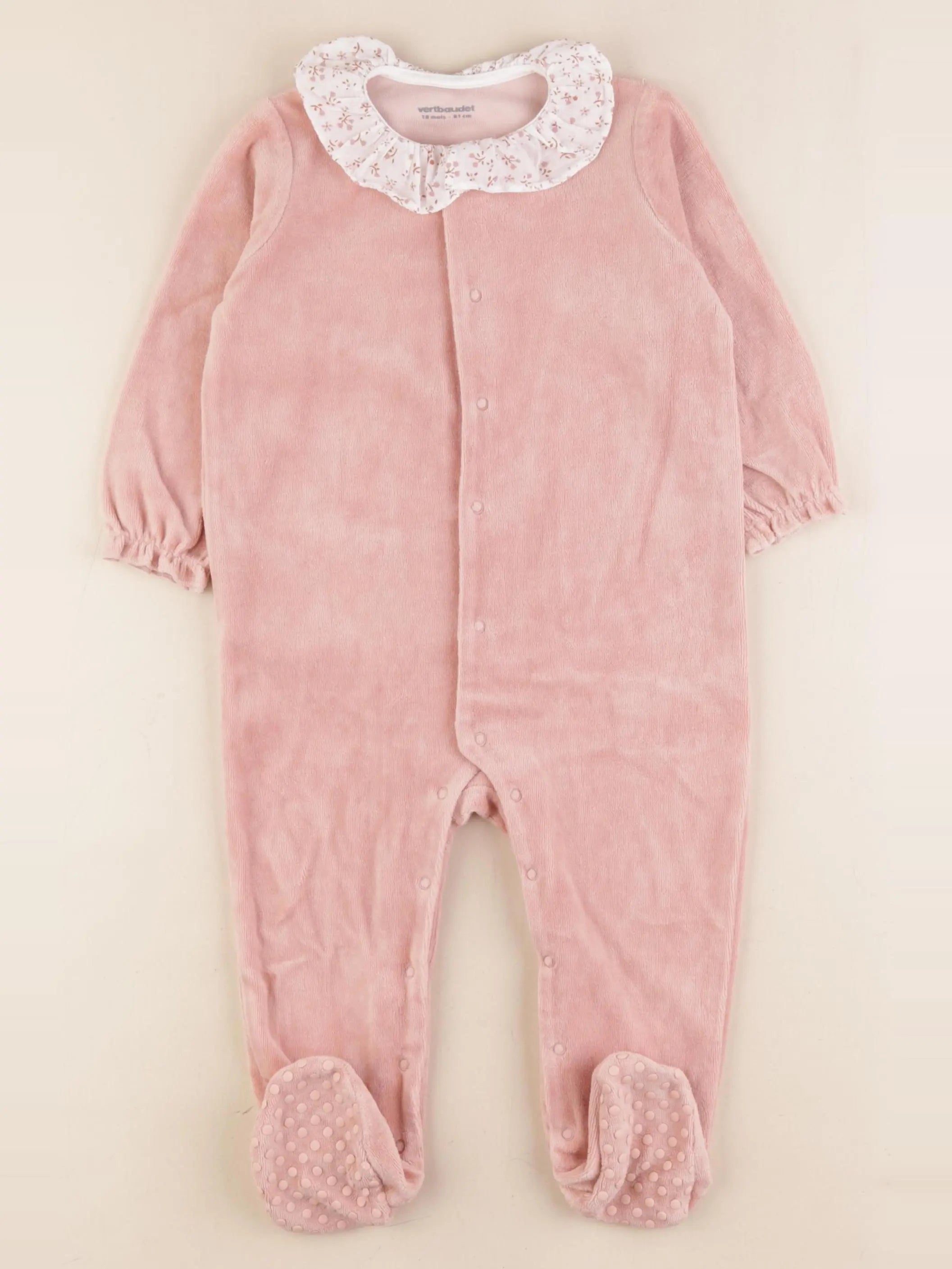 Vertbaudet - pyjama velours rose - 18 mois