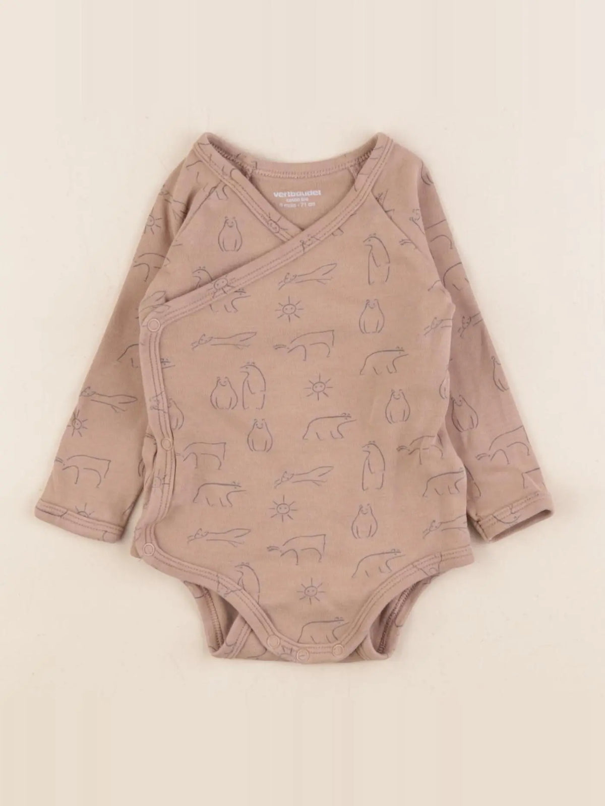 Vertbaudet - body marron - 9 mois