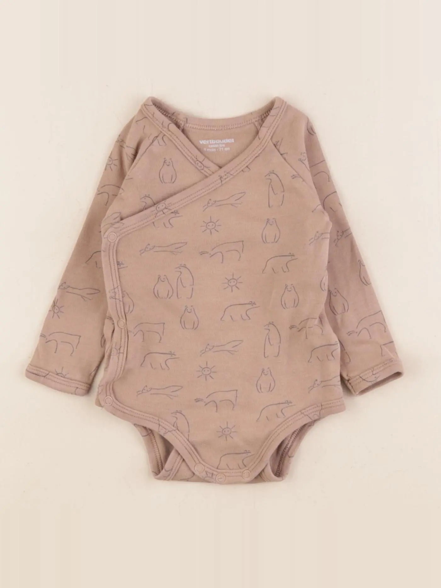 Vertbaudet - body marron - 9 mois