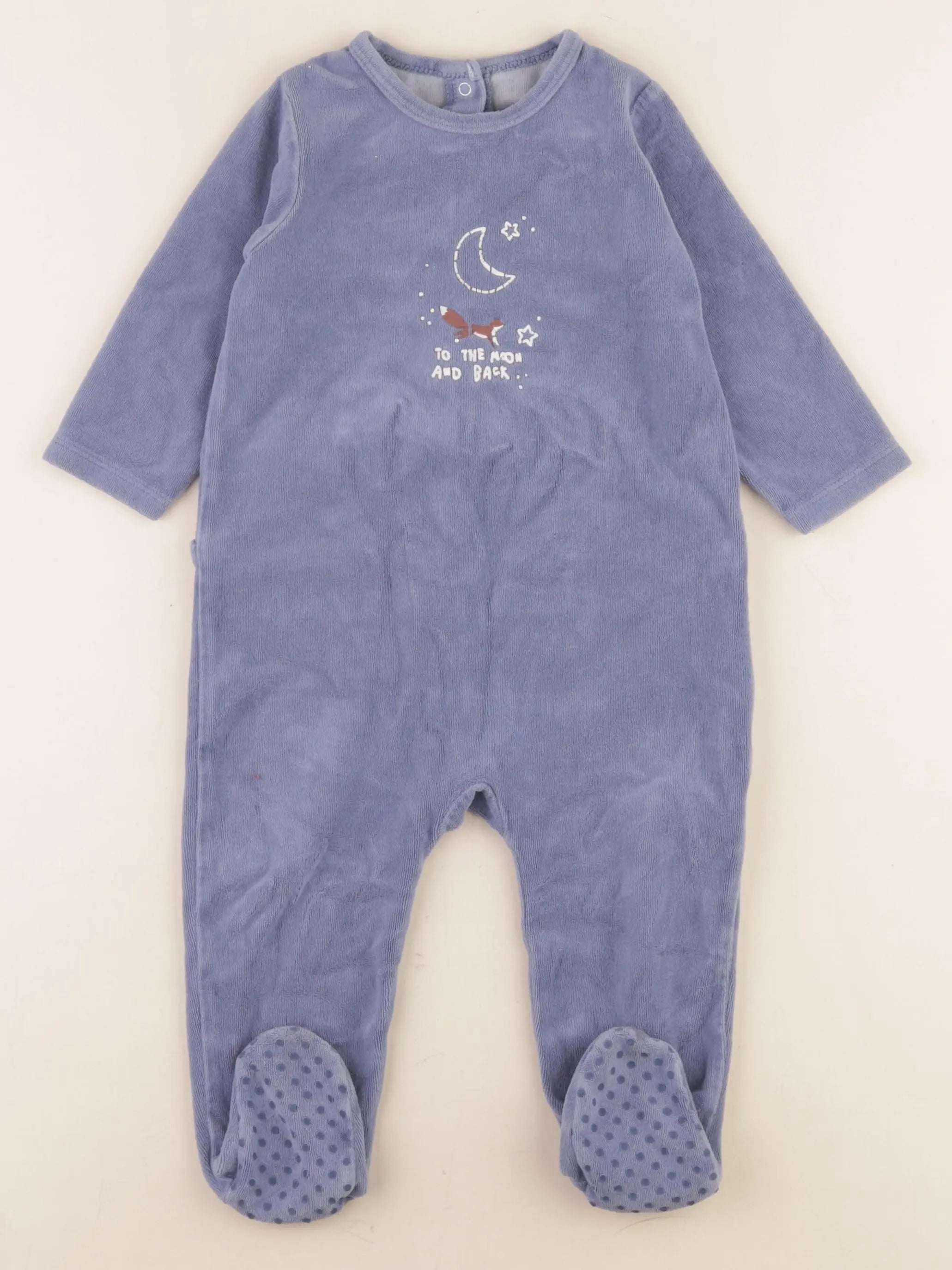 Vertbaudet - pyjama velours bleu - 18 mois