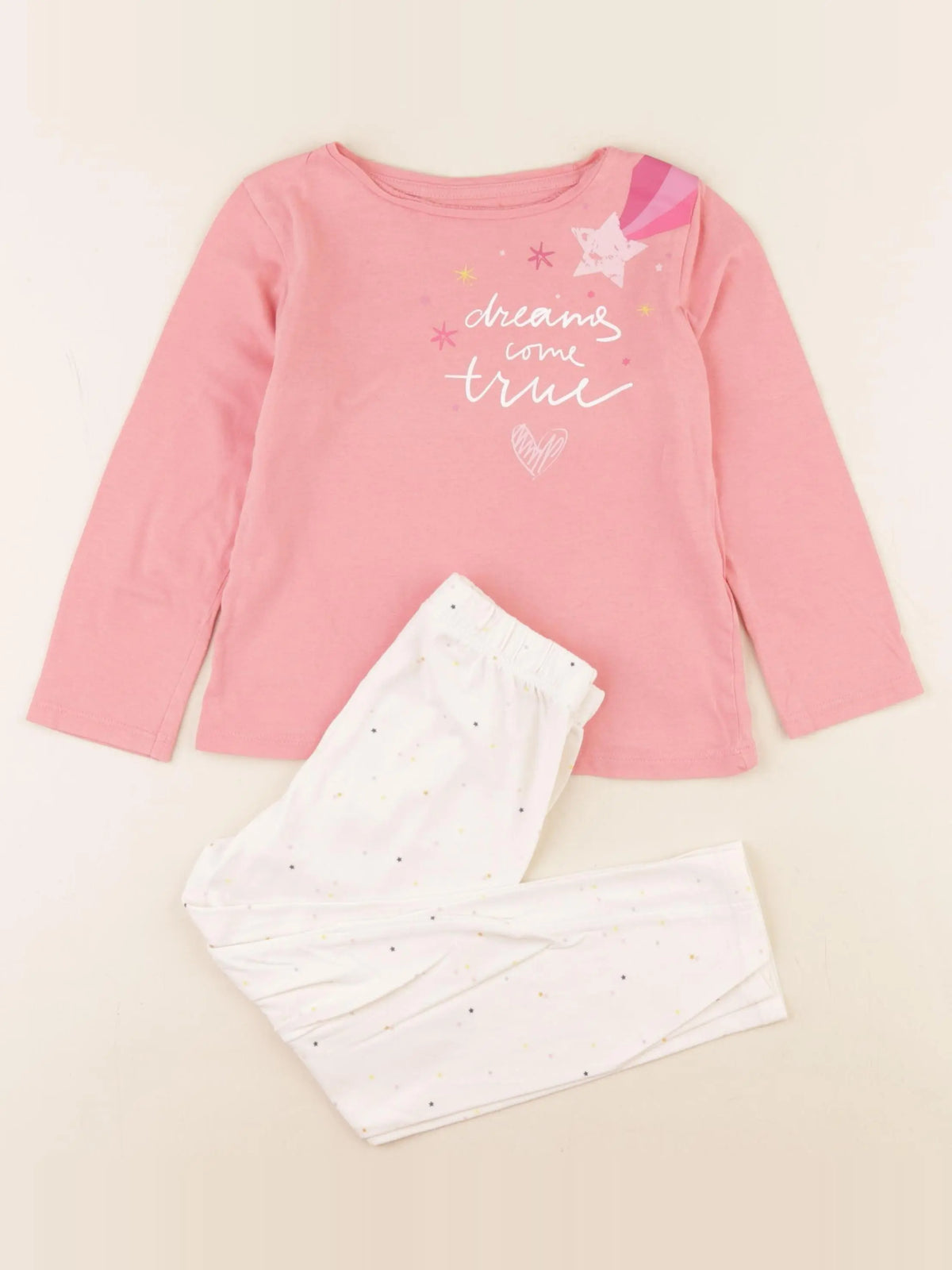 Vertbaudet - pyjama coton rose - 5 ans