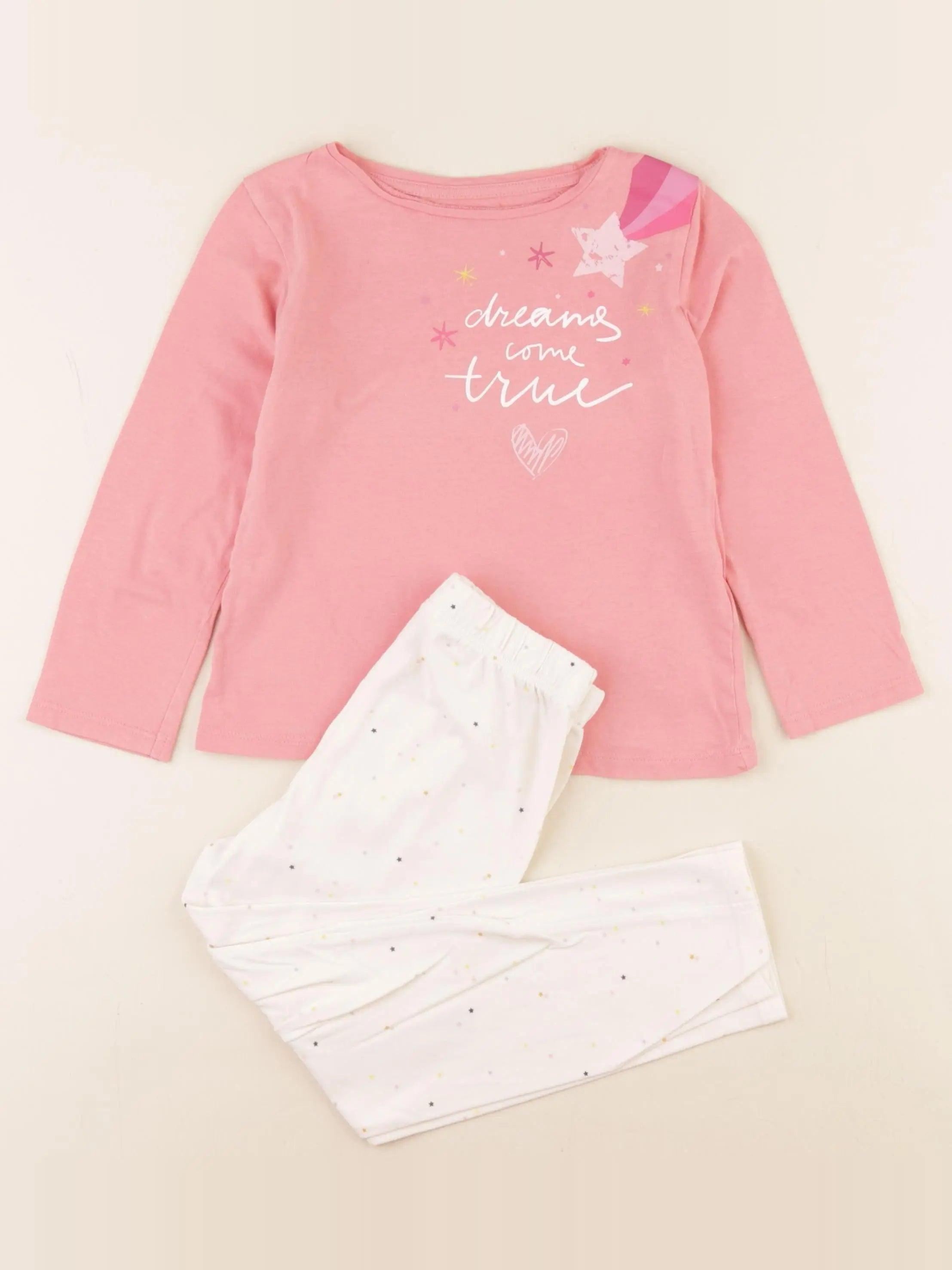 Vertbaudet - pyjama coton rose - 5 ans