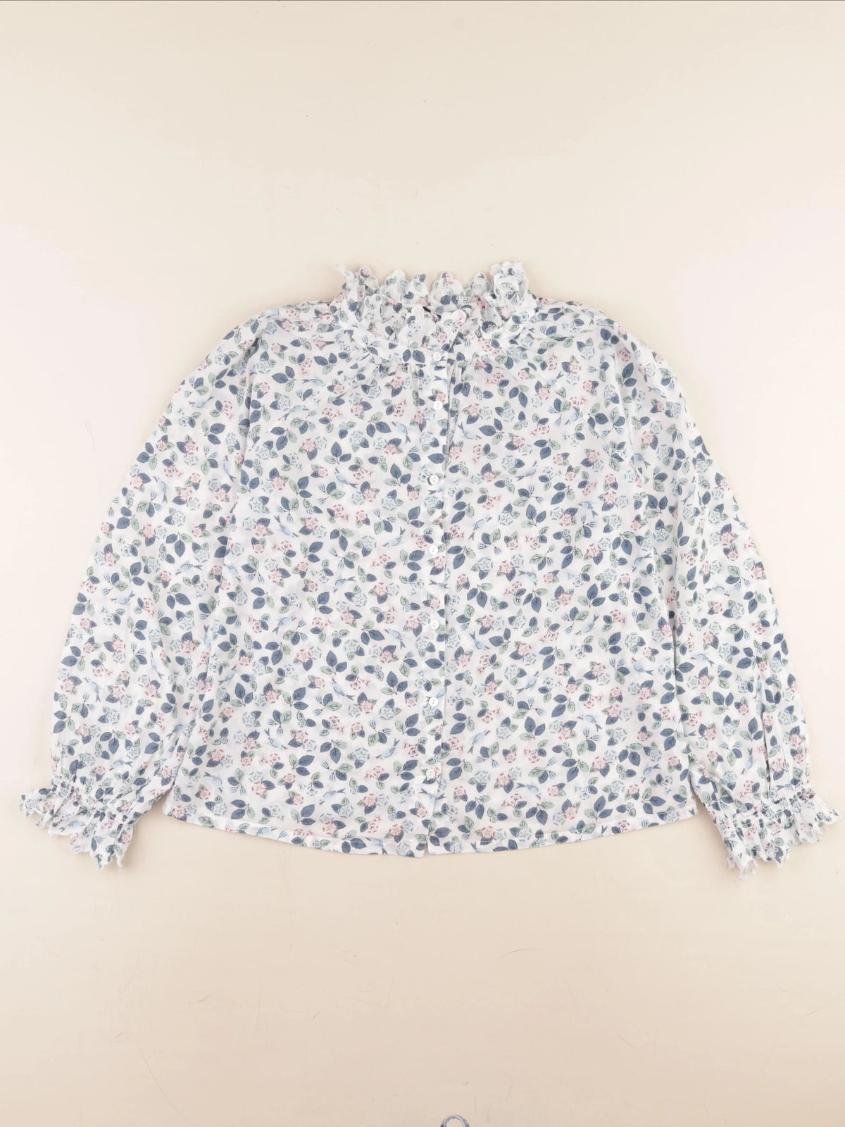 Cyrillus - blouse bleu, rose - 12 ans