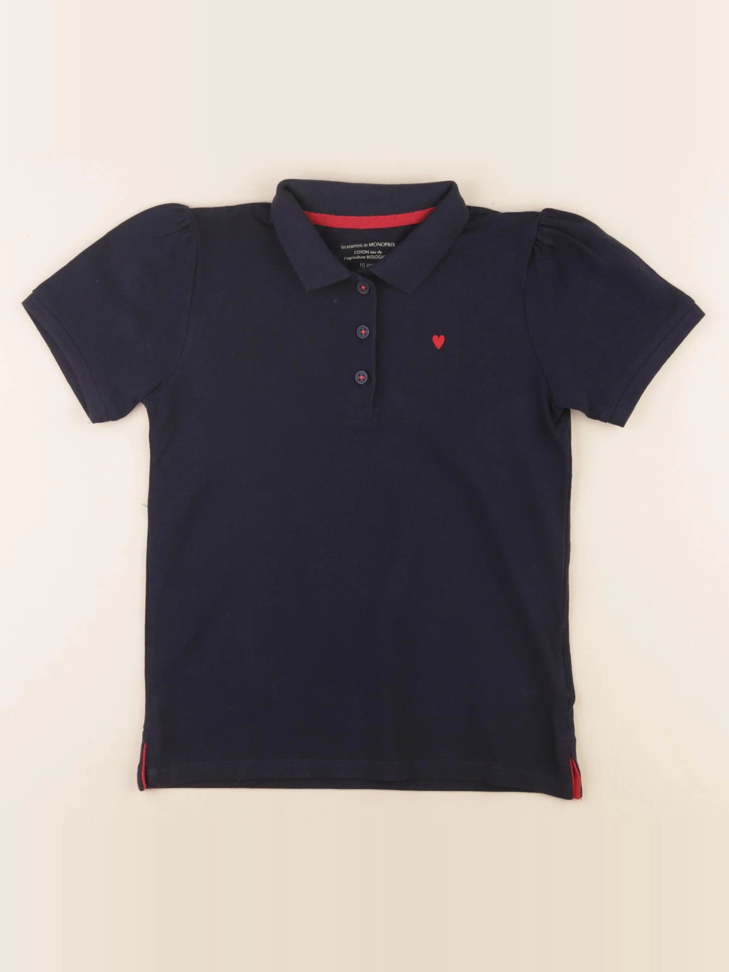 Monoprix - polo bleu - 10 ans