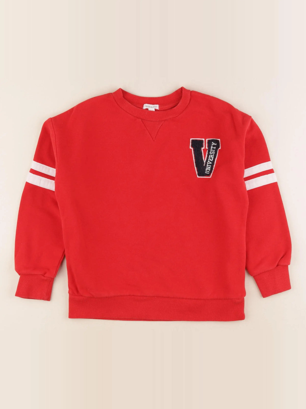 Vertbaudet - sweat rouge - 8 ans