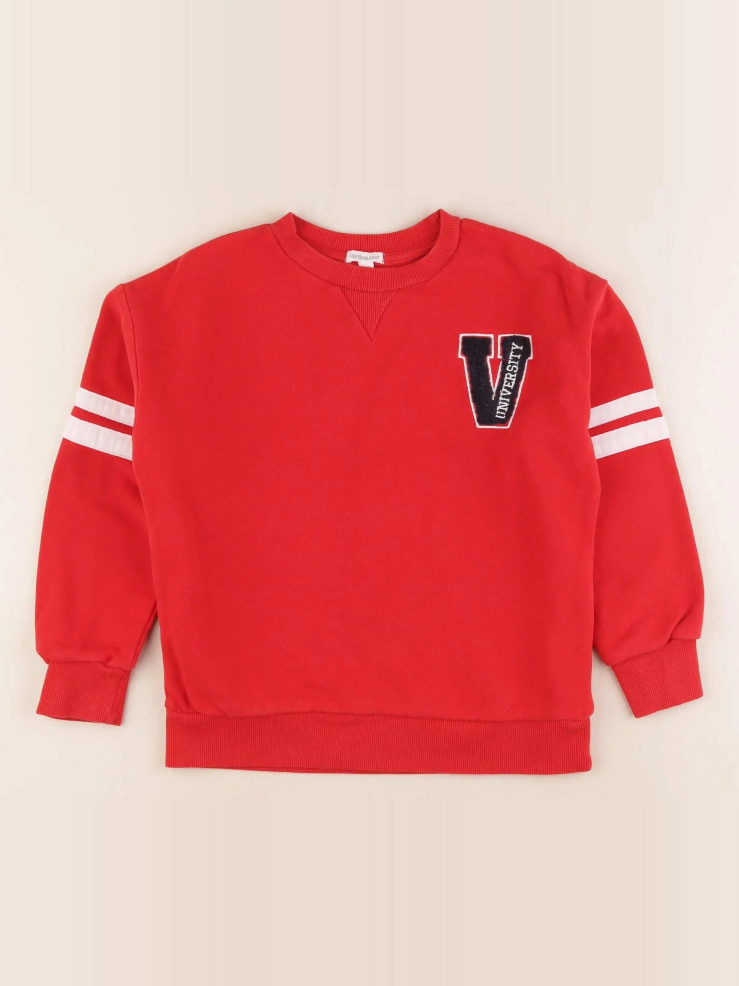 Vertbaudet - sweat rouge - 8 ans