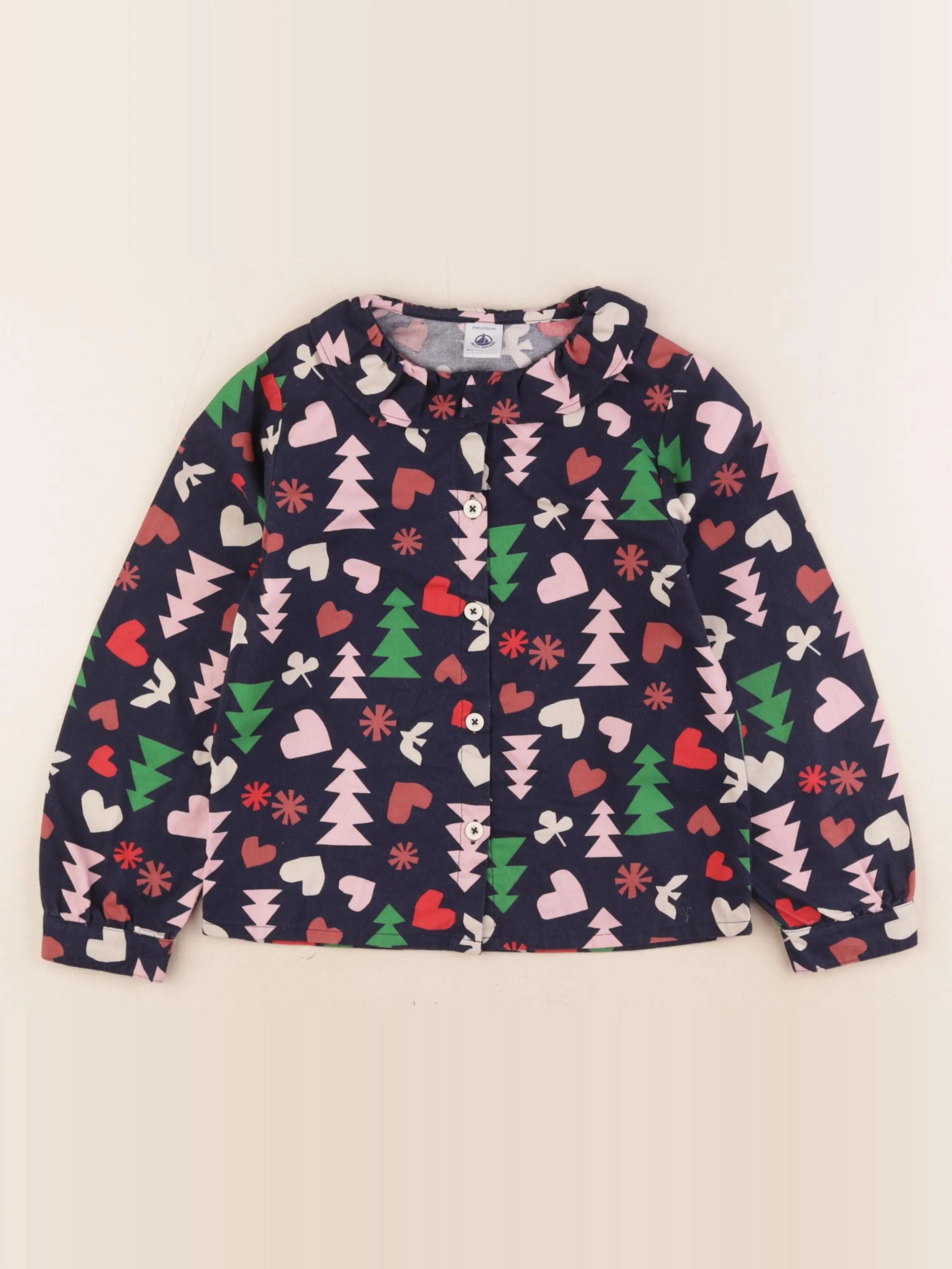 Petit Bateau - blouse bleu - 6 ans