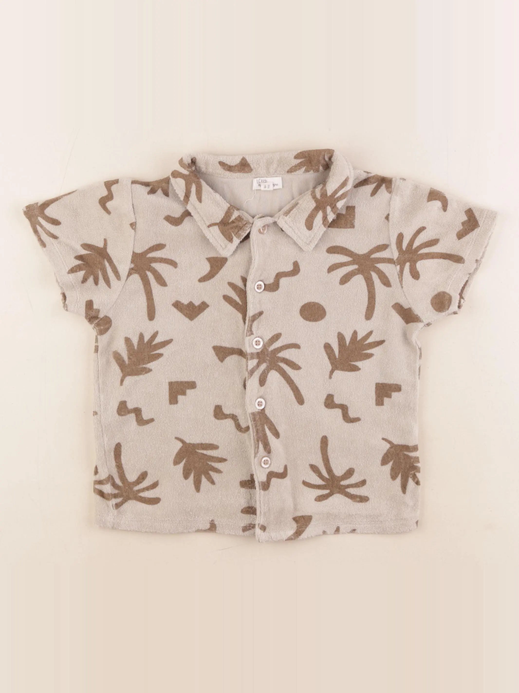 Little Cigogne - chemise beige, marron - 6 ans