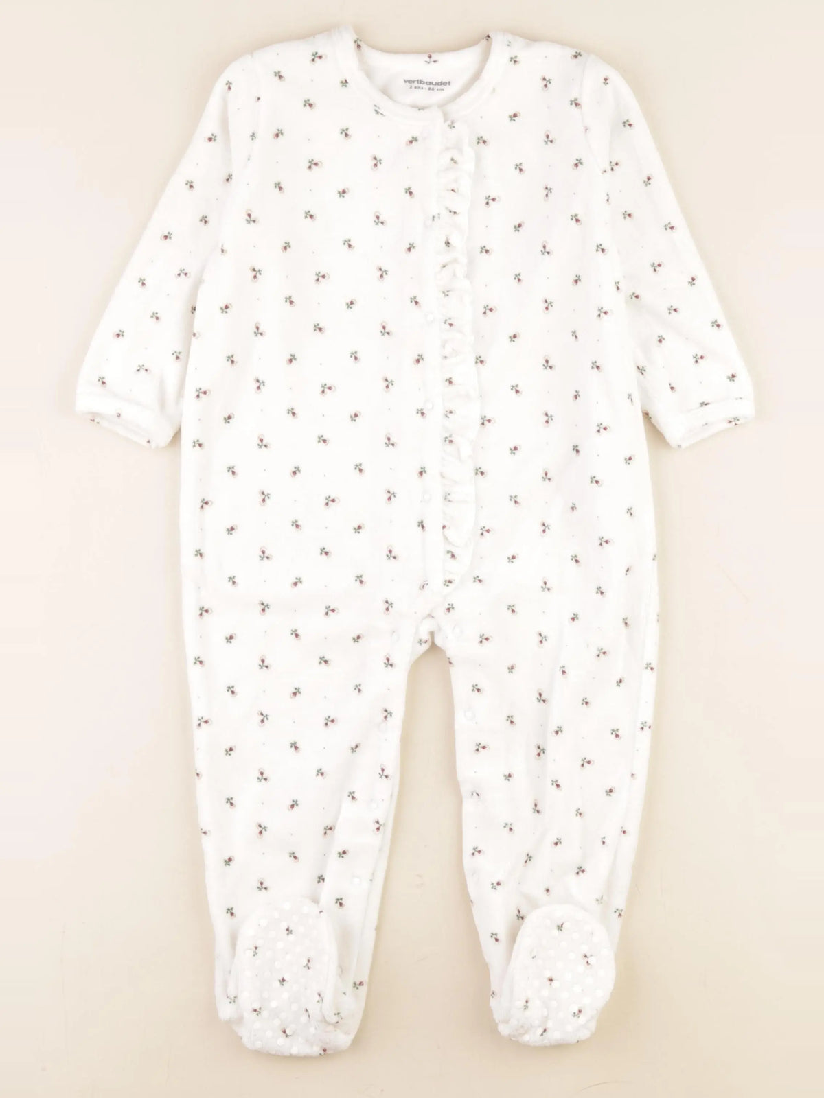 Vertbaudet - pyjama velours blanc - 2 ans