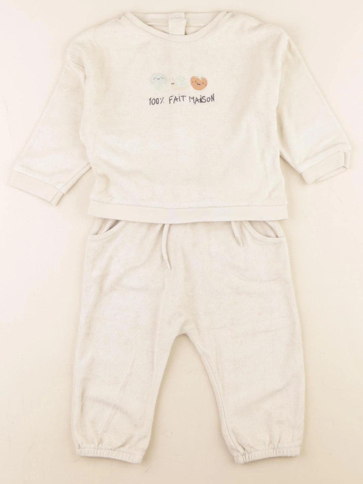 Vertbaudet - ensemble beige - 18 mois