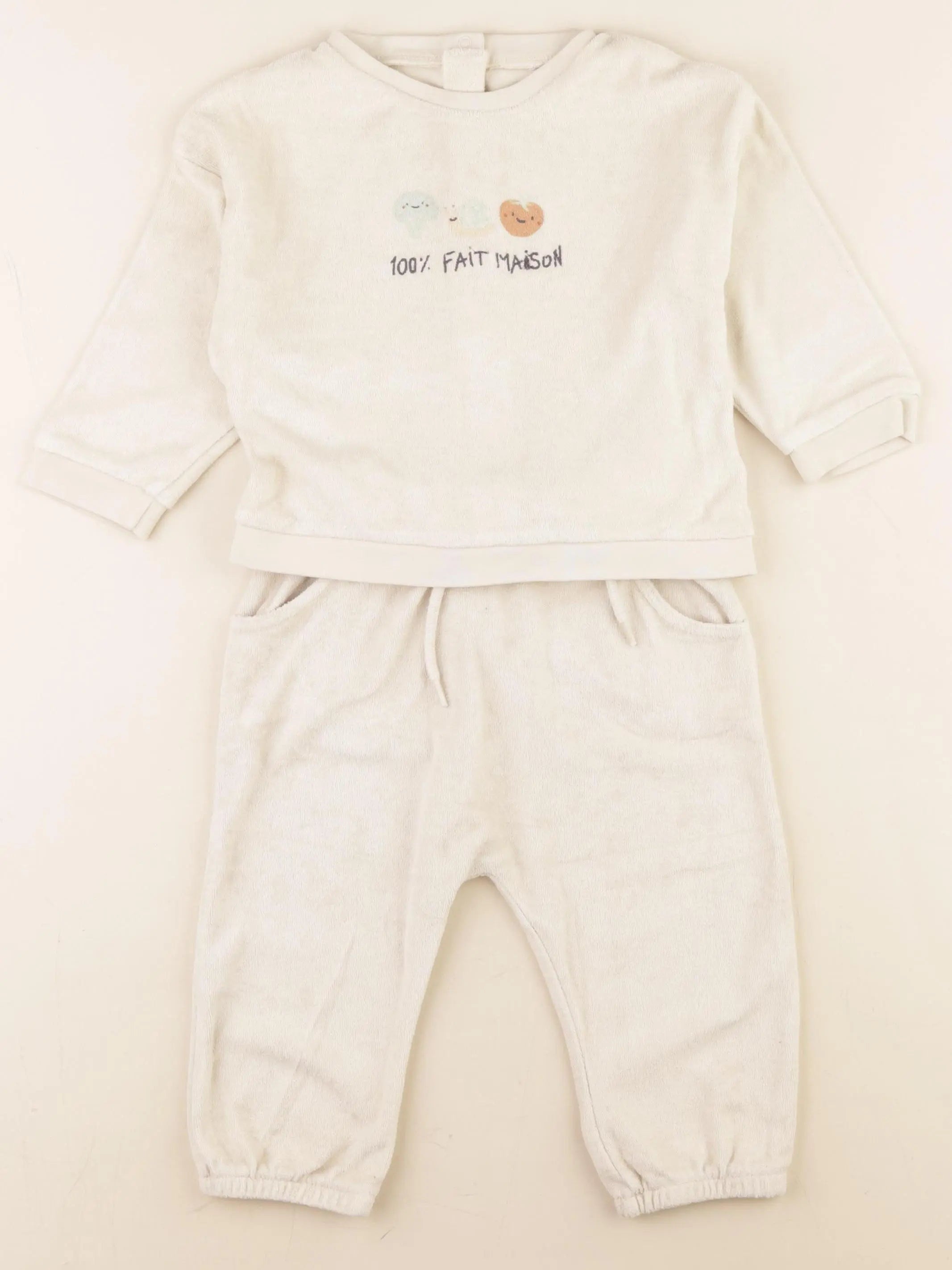 Vertbaudet - ensemble beige - 18 mois