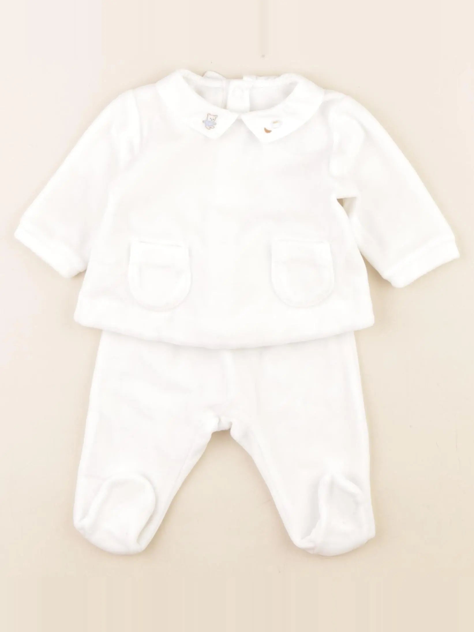 Jacadi - pyjama velours blanc - 3 mois