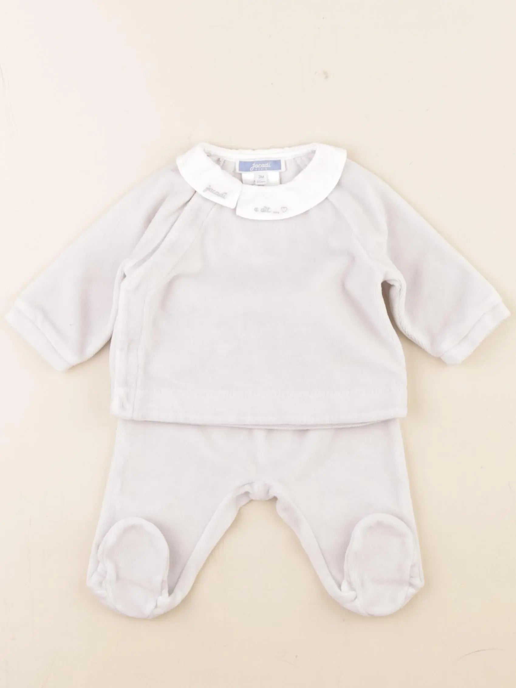 Jacadi - pyjama velours gris - 3 mois