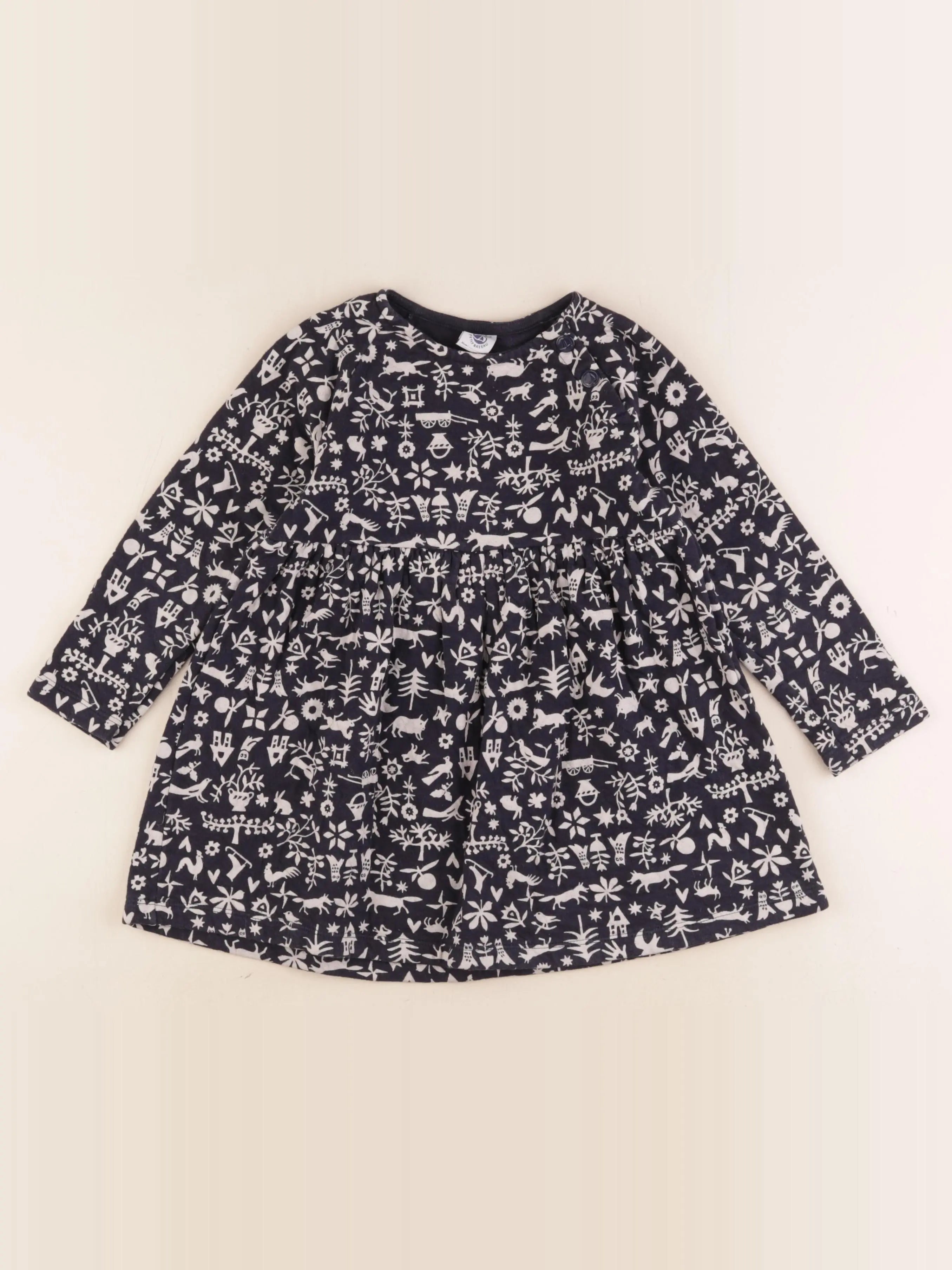 Petit Bateau - robe bleu - 5 ans