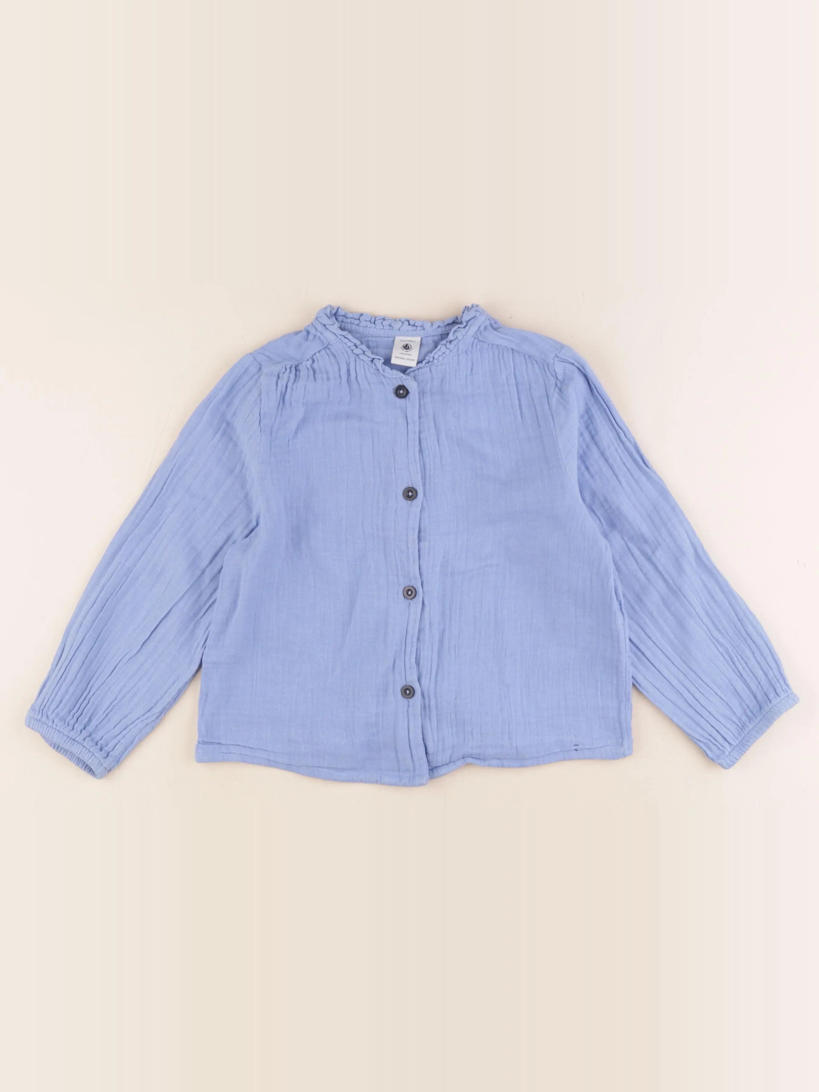 Petit Bateau - blouse bleu - 5 ans