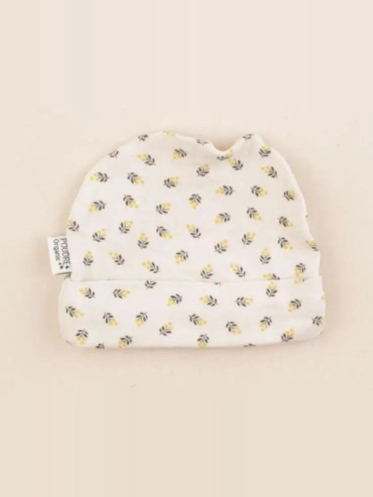 Poudre Organic - bonnet beige, jaune - 0/3 mois