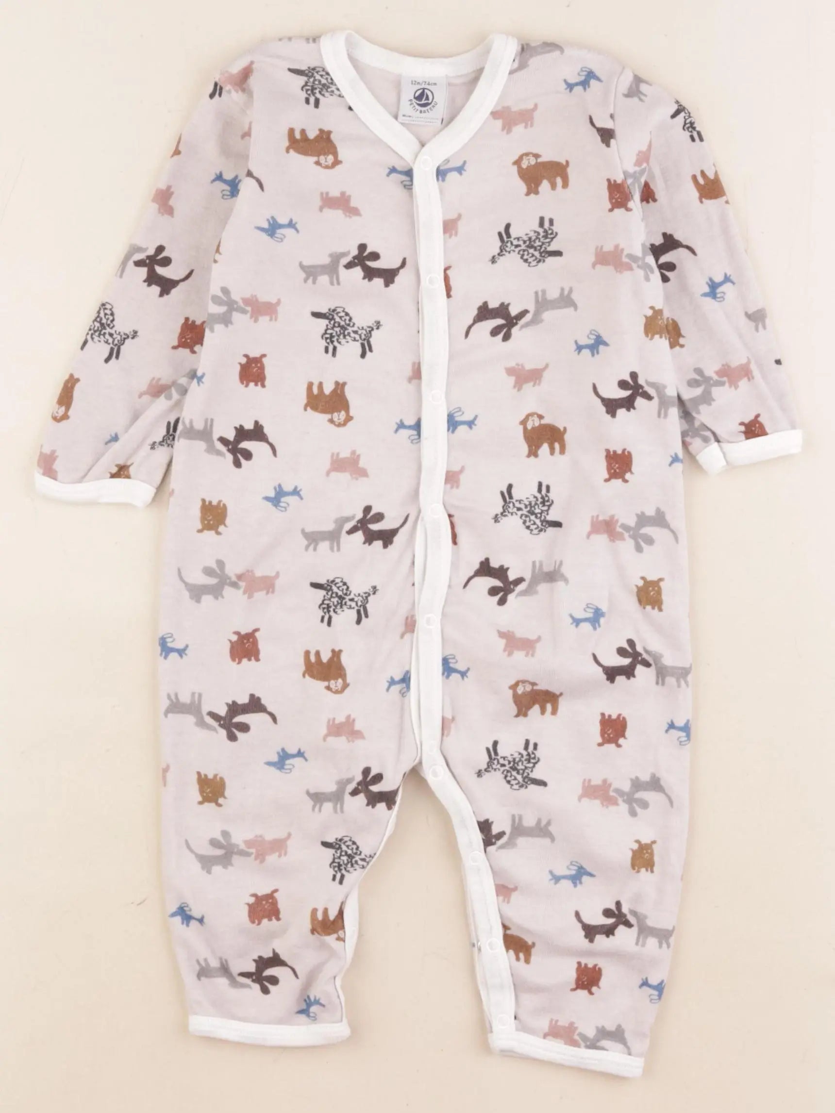 Petit Bateau - pyjama coton gris - 12 mois