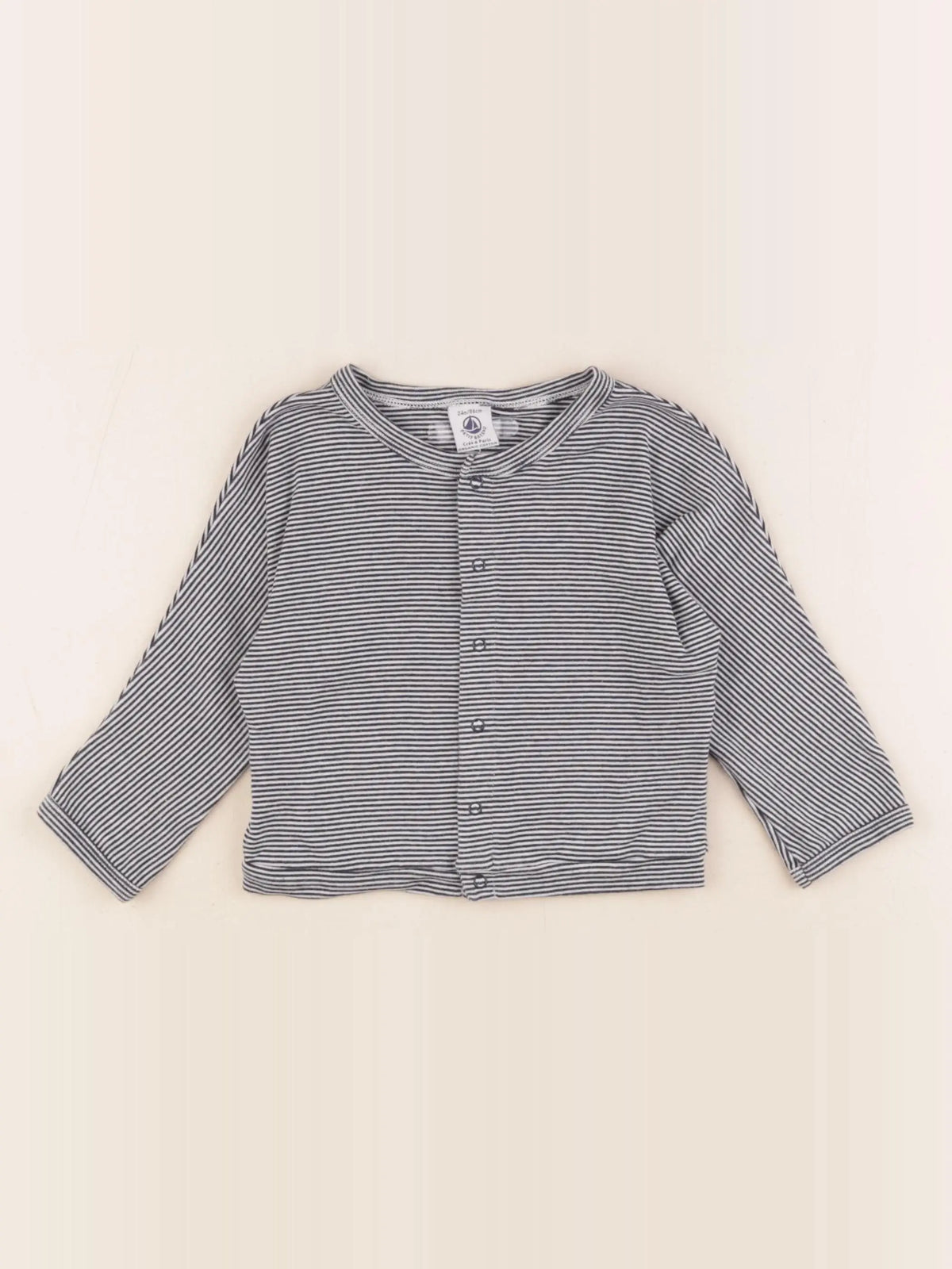 Petit Bateau - tee-shirt bleu, blanc - 24 mois