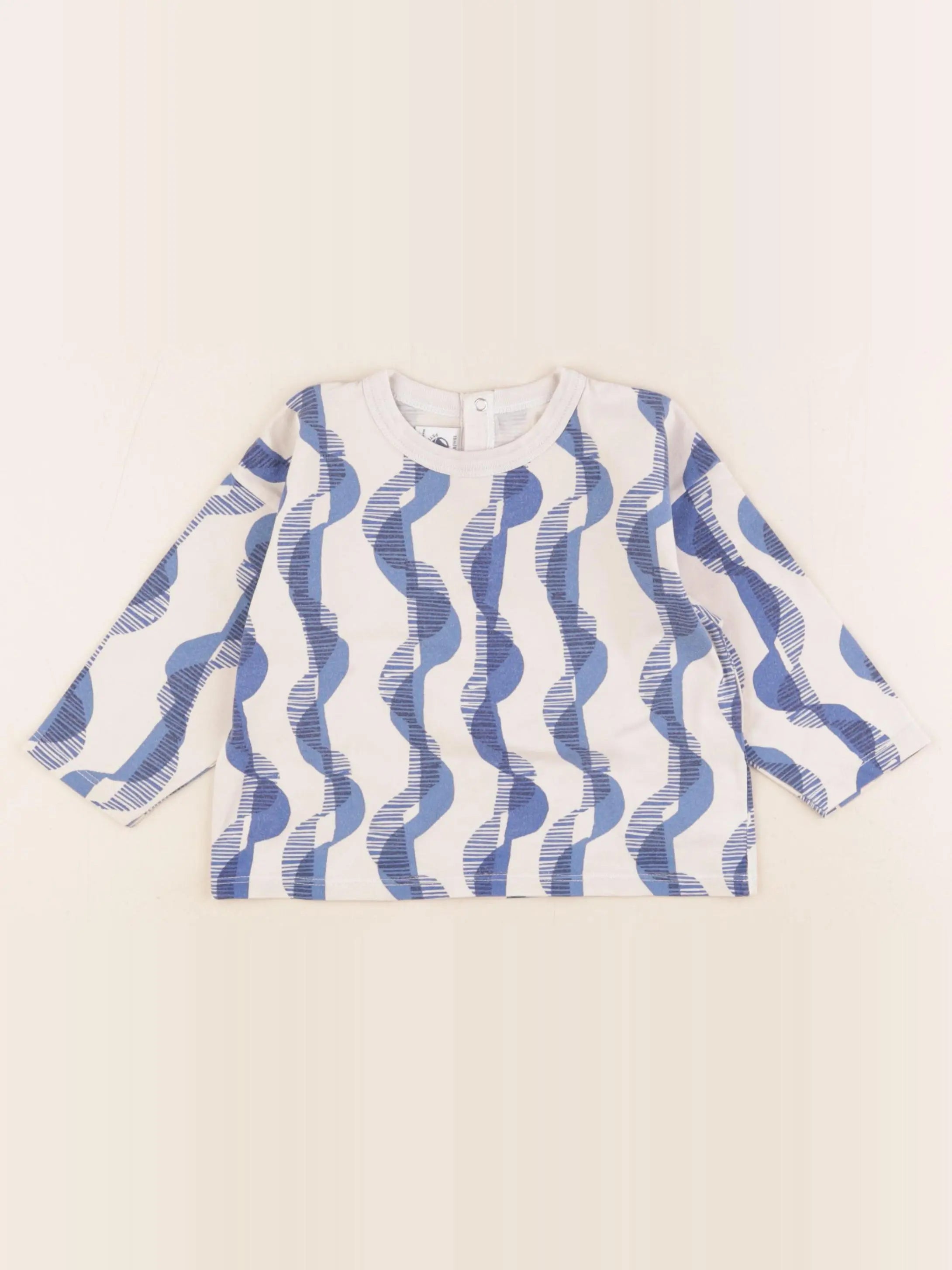 Petit Bateau - tee-shirt beige, bleu - 18 mois