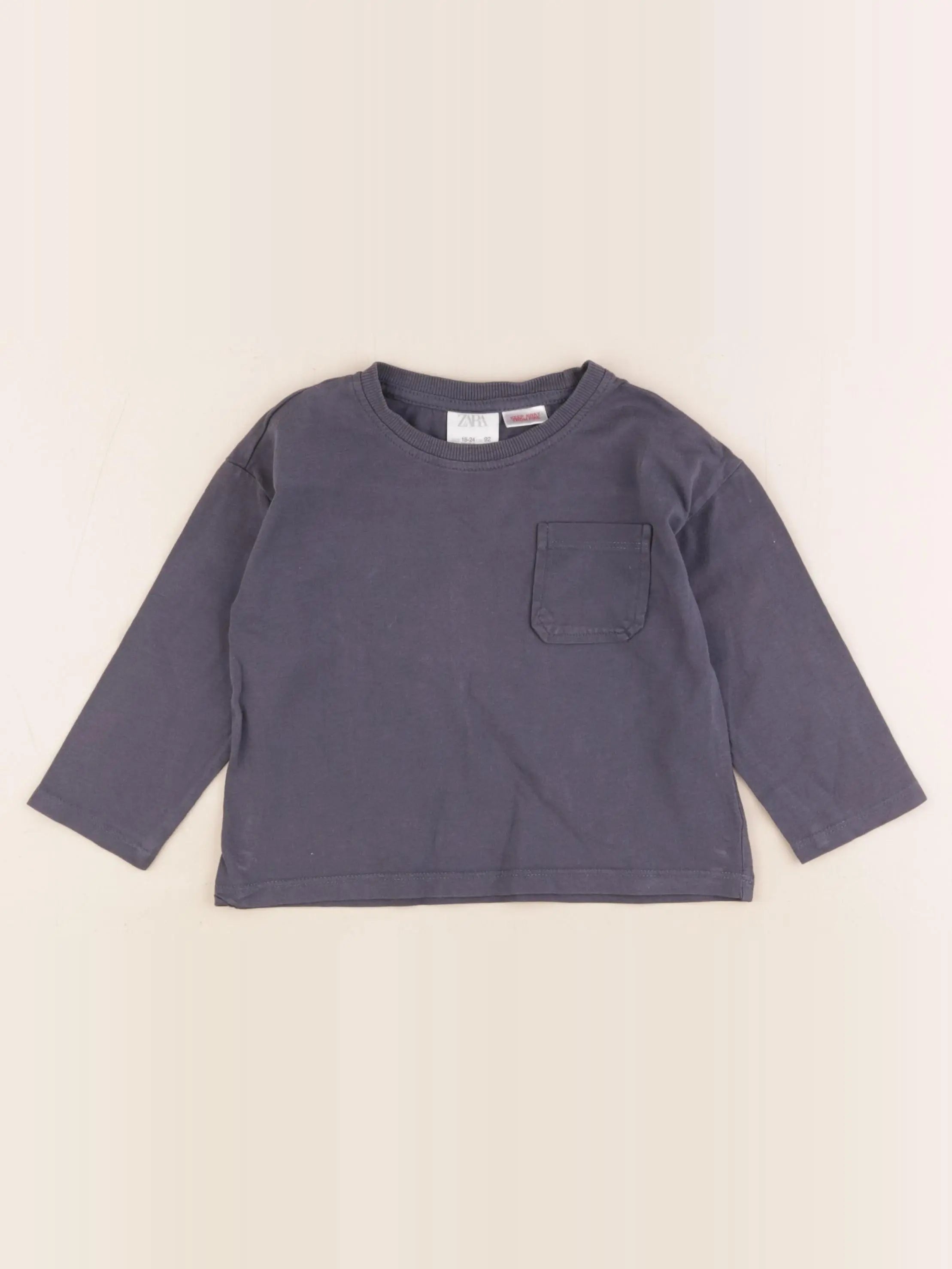 Zara - tee-shirt gris - 18/24 mois
