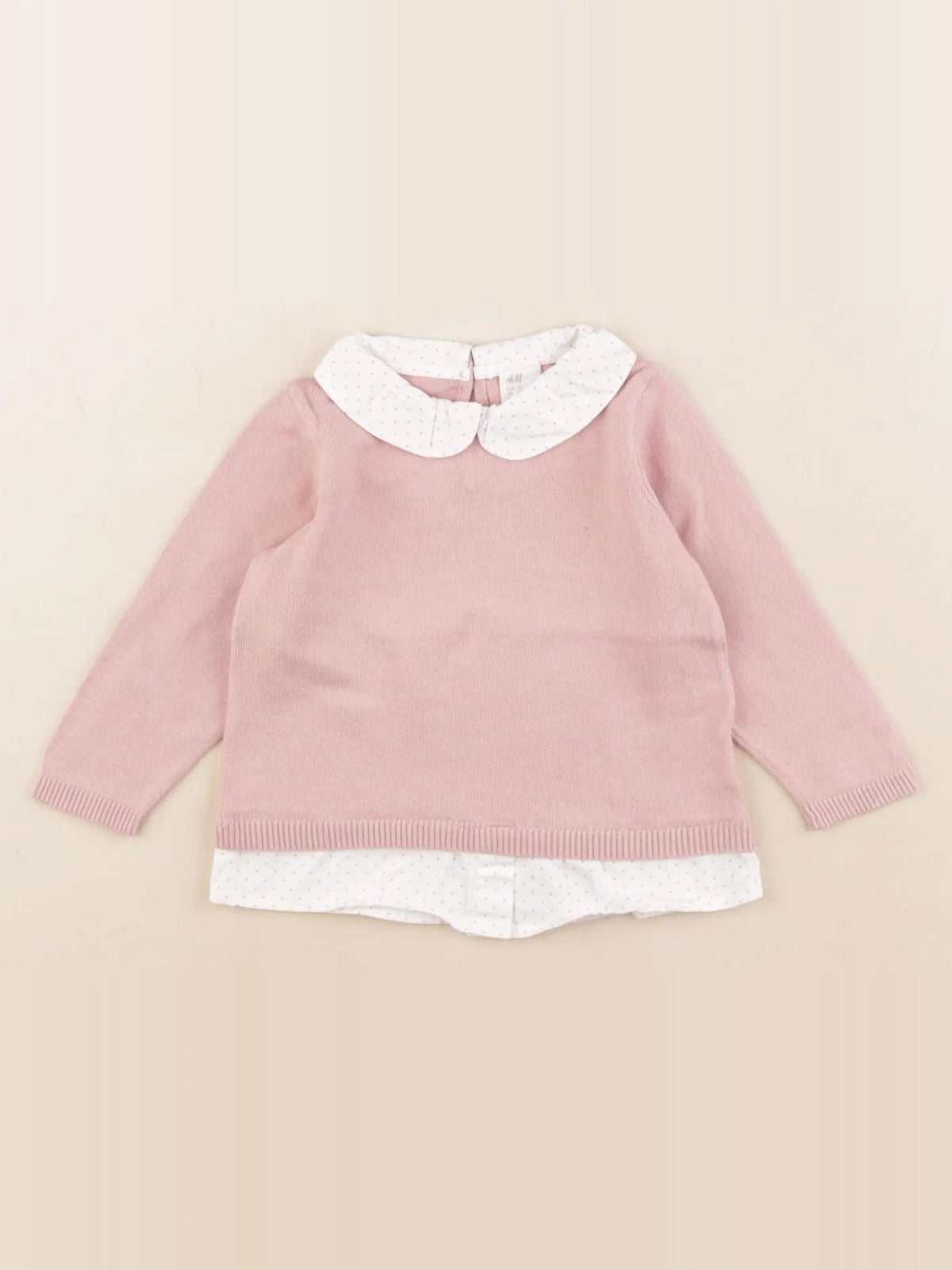 H&M - pull rose - 6/9 mois