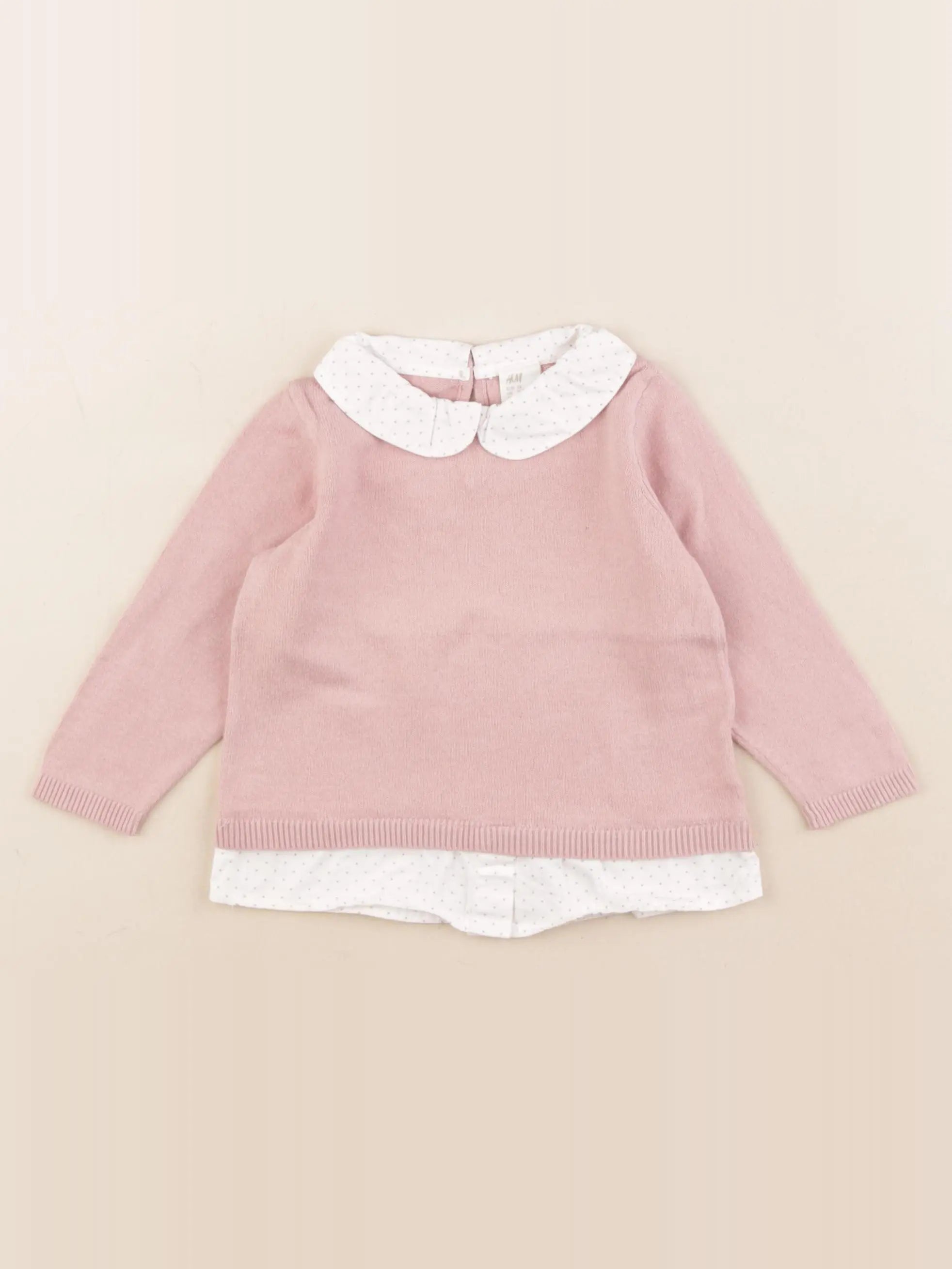 H&M - pull rose - 6/9 mois