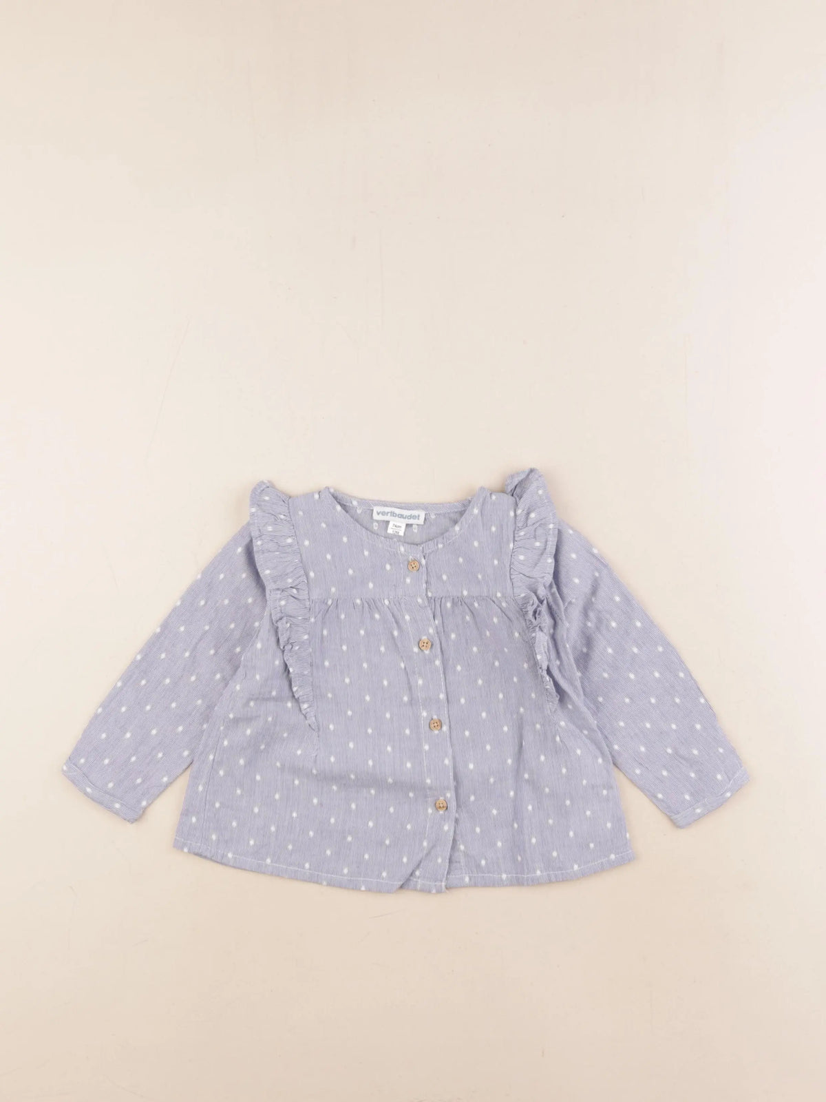 Vertbaudet - blouse blanc, bleu - 12 mois