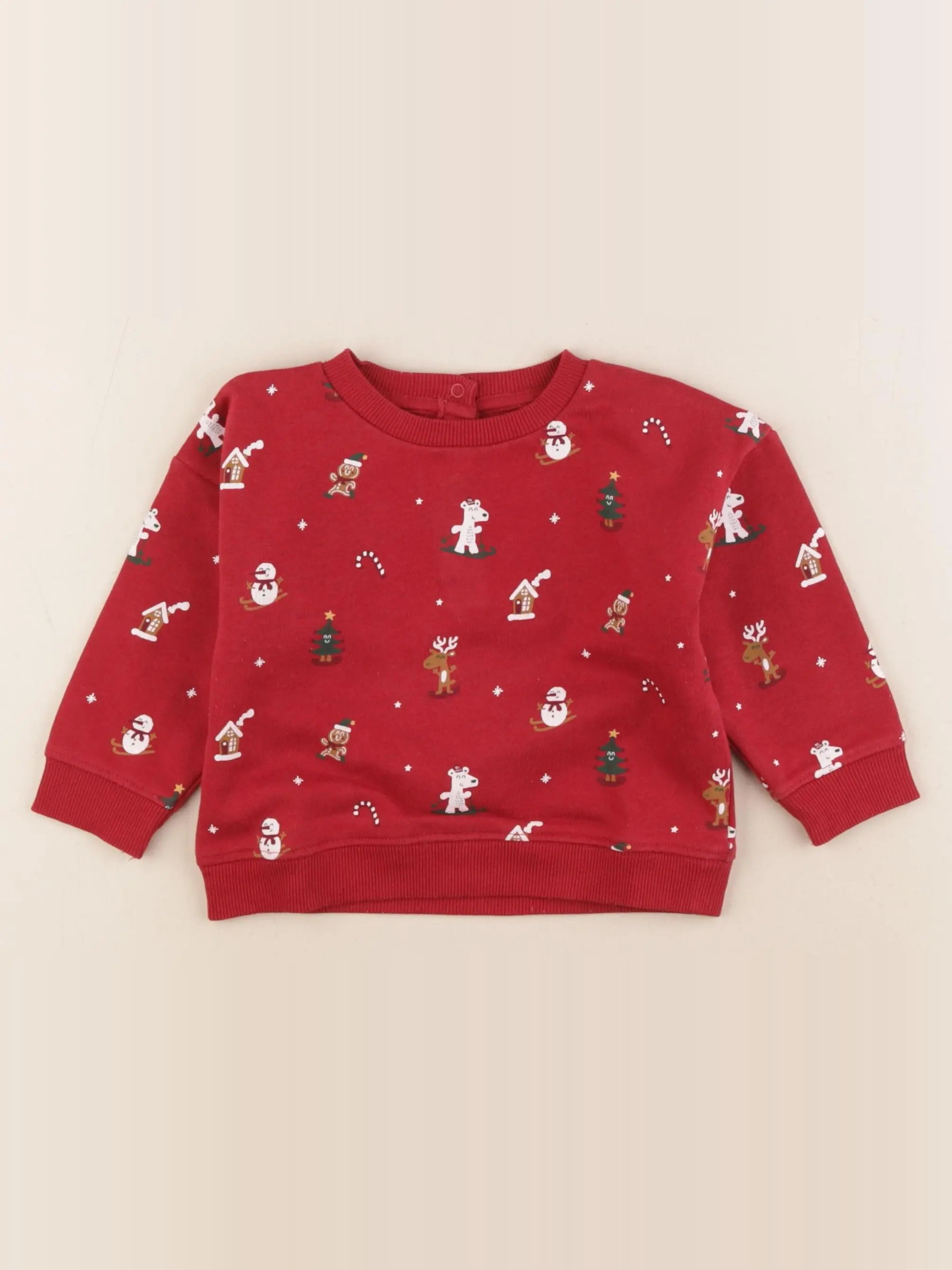 Vertbaudet - sweat rouge - 18 mois