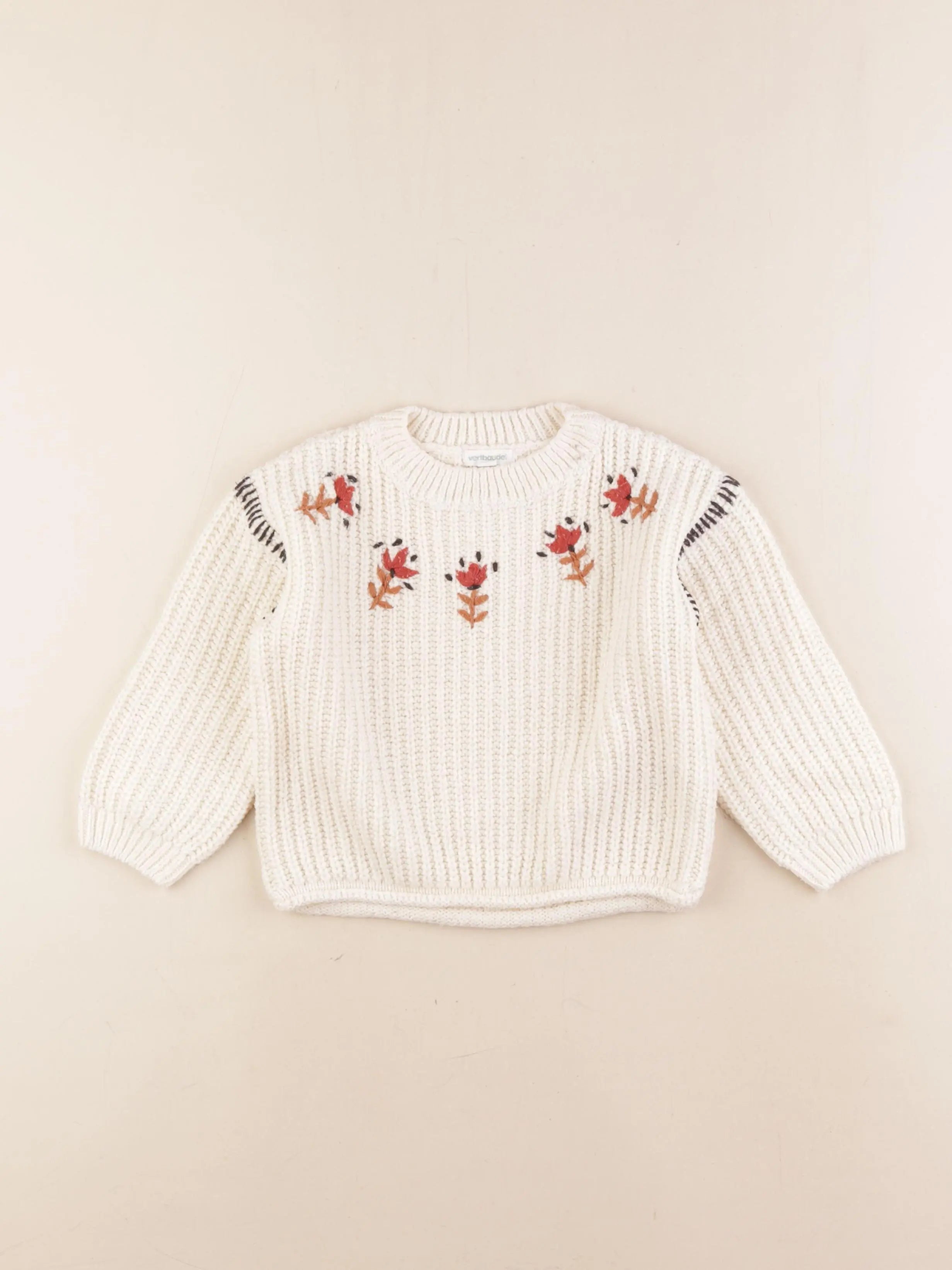 Vertbaudet - pull blanc - 4 ans