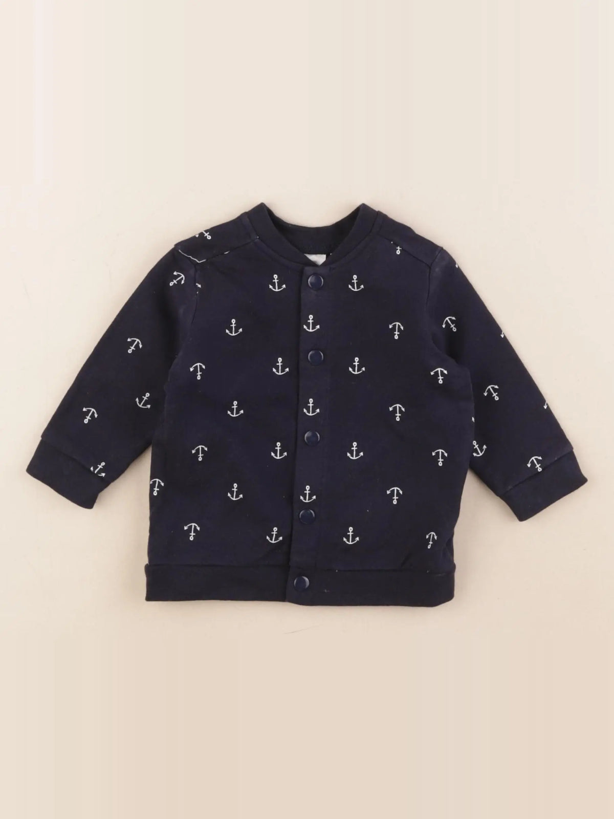 H&M - sweat bleu - 2/4 mois