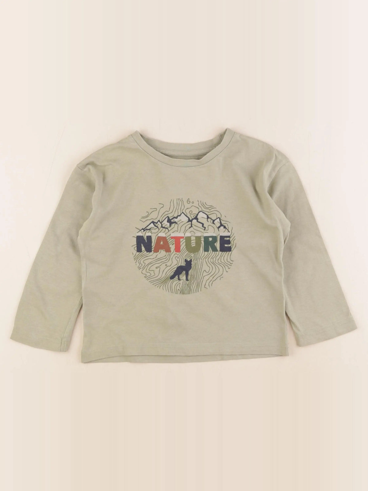 Vertbaudet - tee-shirt vert - 4 ans