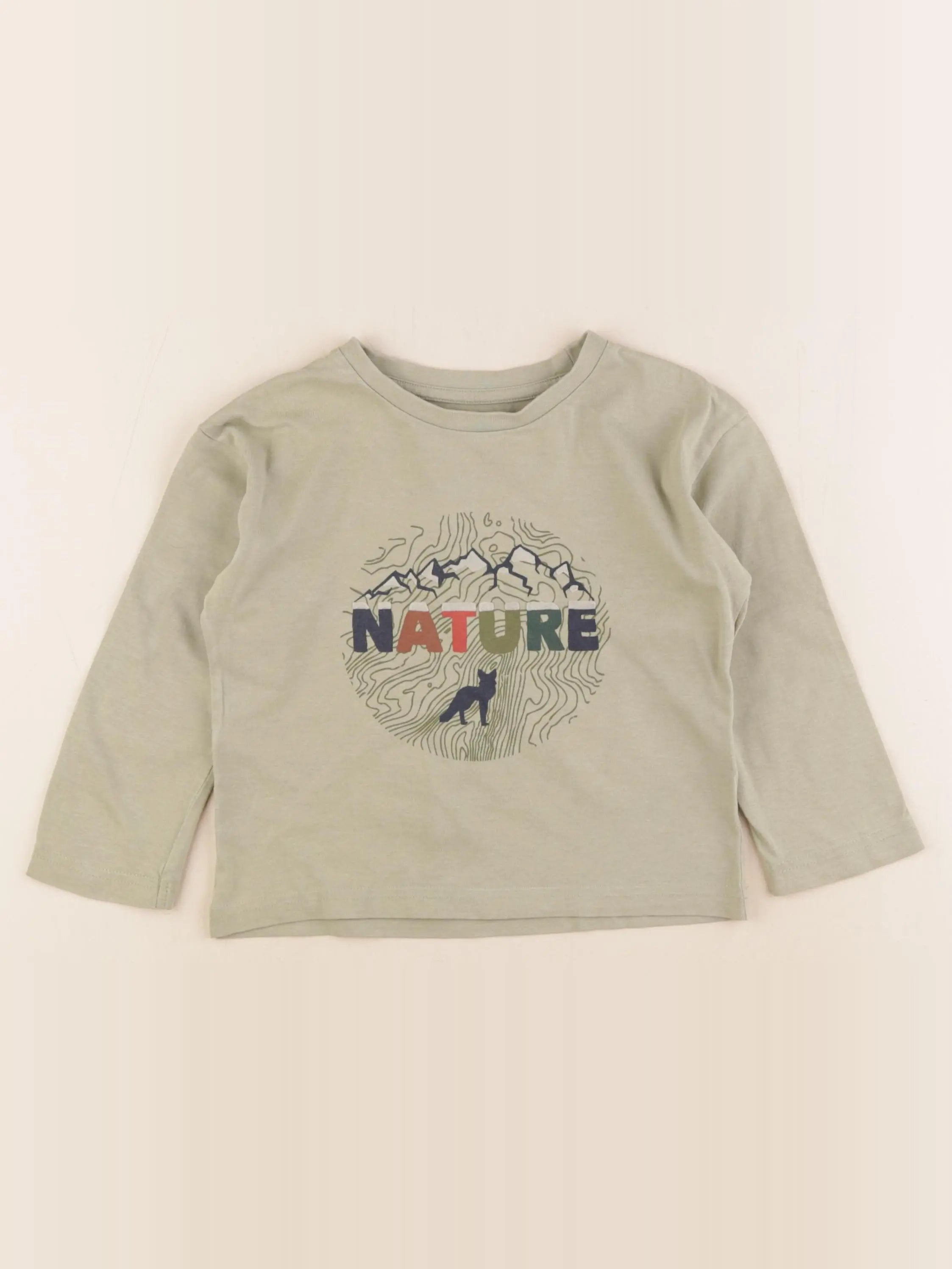 Vertbaudet - tee-shirt vert - 4 ans