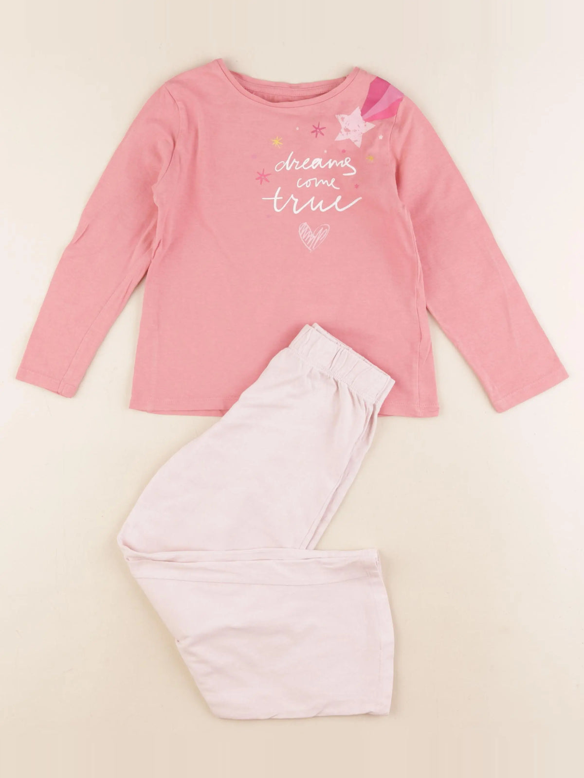 Vertbaudet - pyjama coton rose - 5 ans
