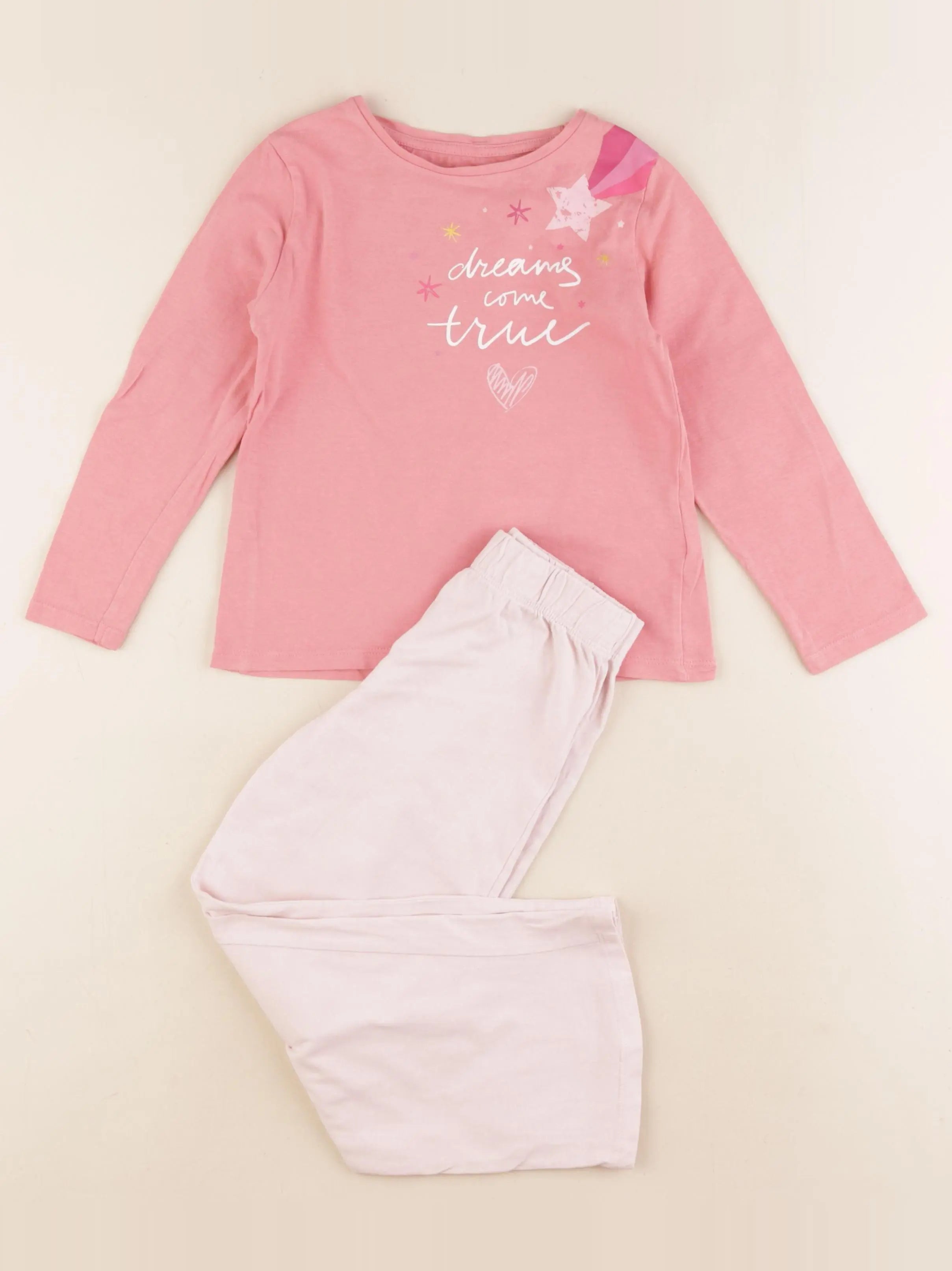 Vertbaudet - pyjama coton rose - 5 ans