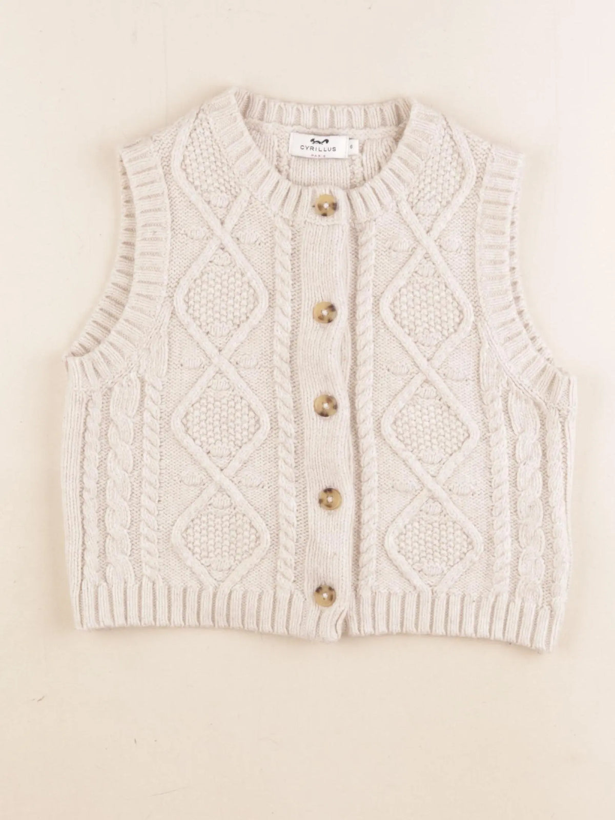 Cyrillus - gilet beige - 6 ans
