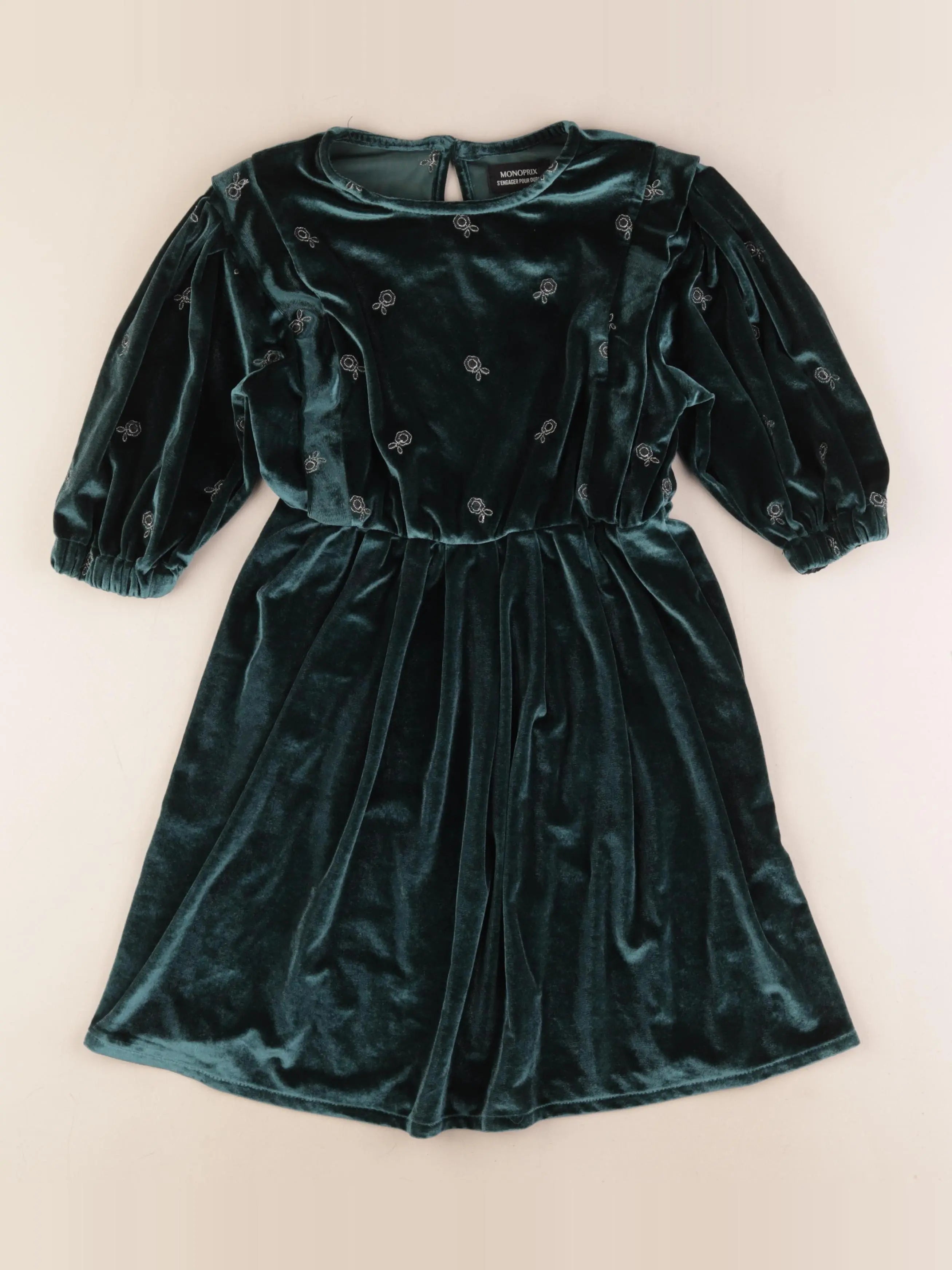 Monoprix - robe vert - 8 ans