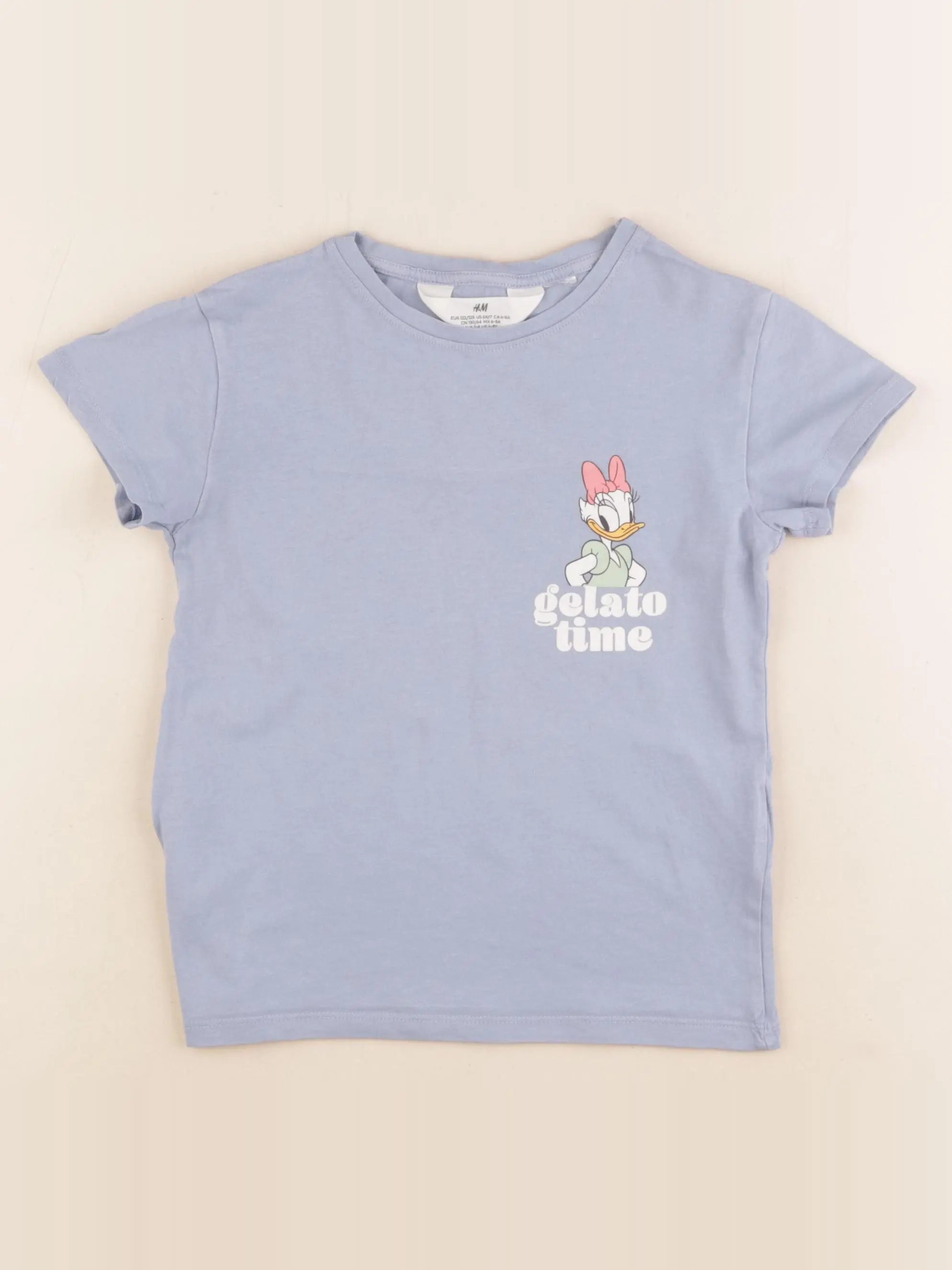 H&M - tee-shirt bleu - 6/7 ans