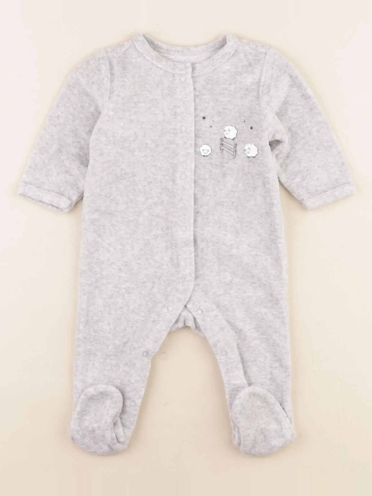 Vertbaudet - pyjama velours gris - 3 mois