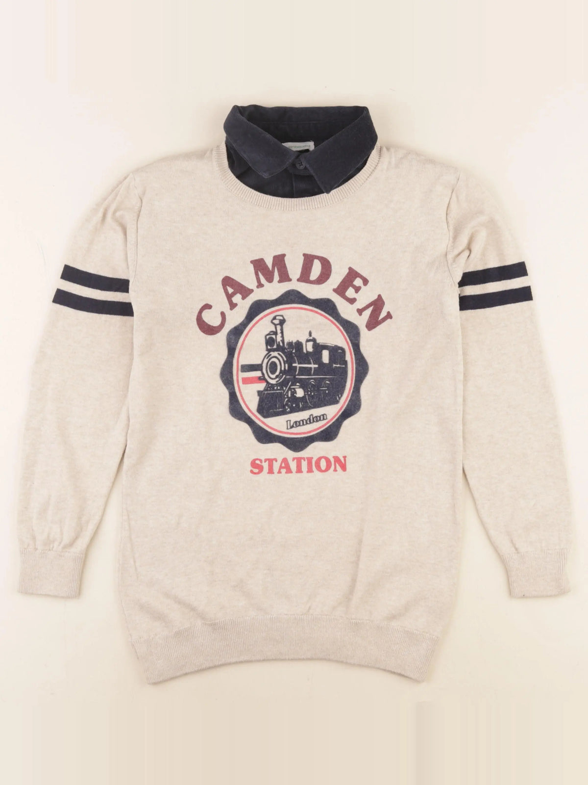 Vertbaudet - pull beige - 10 ans