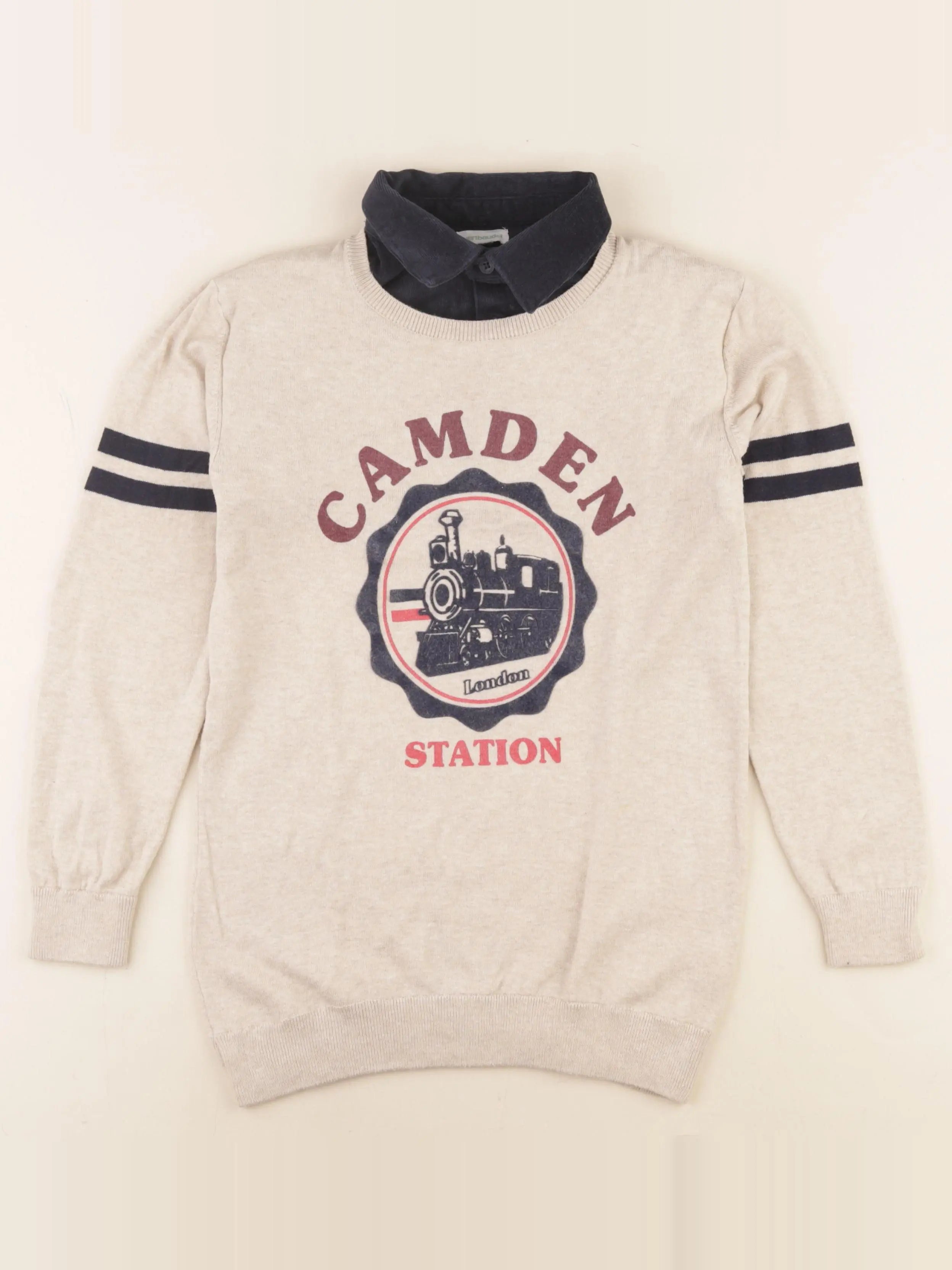 Vertbaudet - pull beige - 10 ans