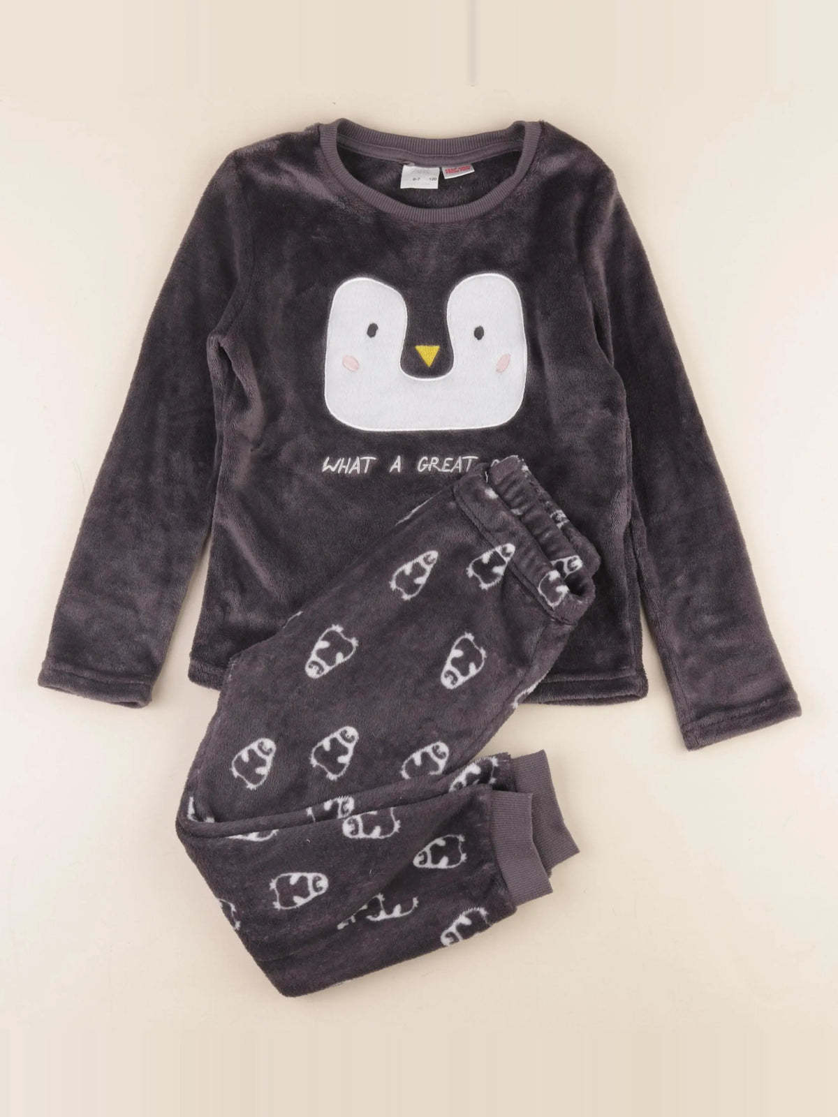Zara - pyjama velours gris - 6/7 ans