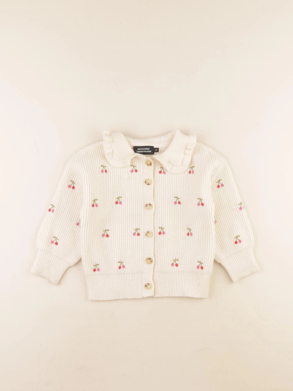 Monoprix - gilet beige - 4 ans