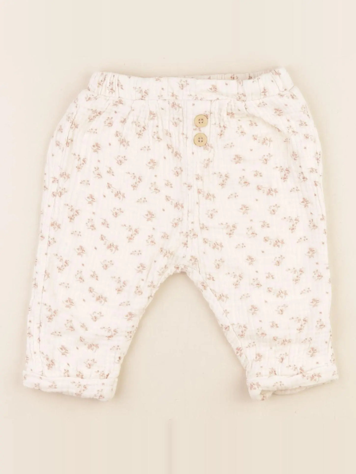 Vertbaudet - pantalon beige - 12 mois